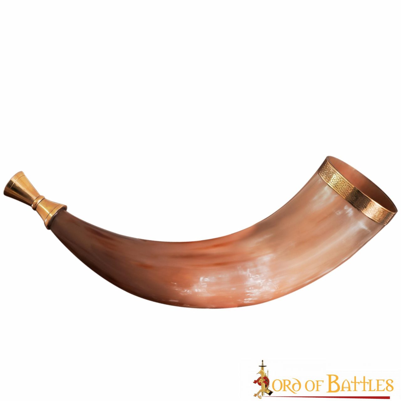 Imagen única de: Trompeta de cuerno Heimdall Gjallarhorn con engastes en latón puro