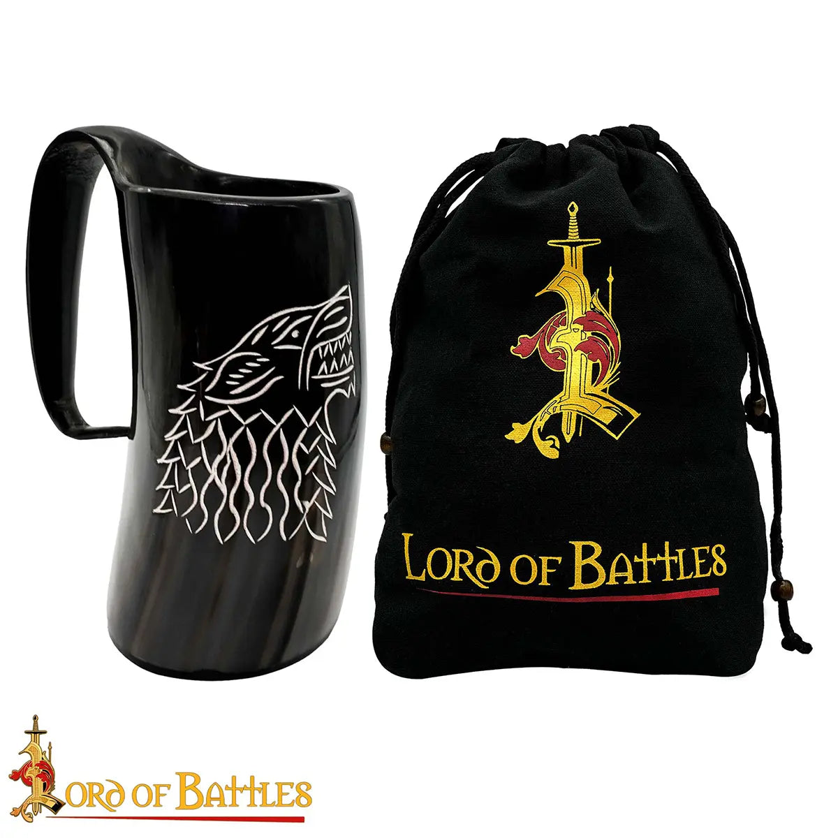 Jarra cuerno vikingo medieval - hecha a mano en cuerno de buey - imagen 2