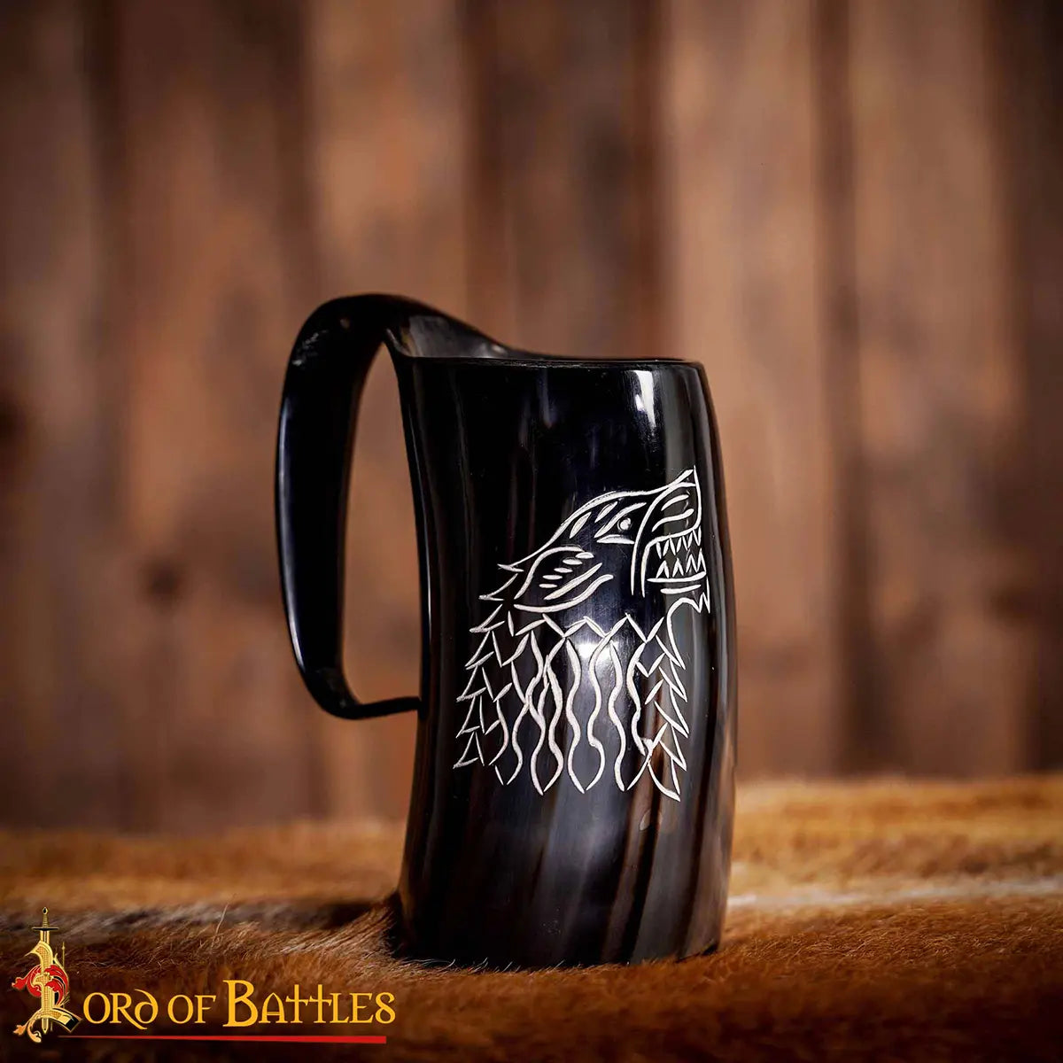 Jarra cuerno vikingo medieval - hecha a mano en cuerno de buey - imagen 6