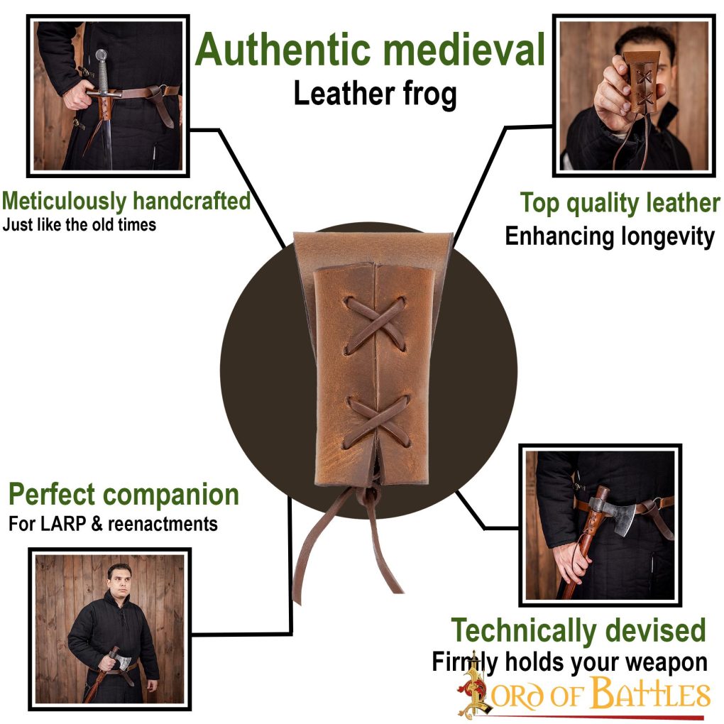 Soporte medieval de cuero ajustable para espada, hacha y daga - imagen 9