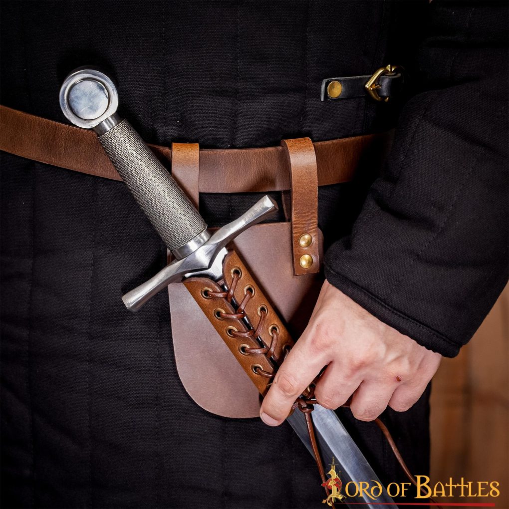 Portaespada de cuero ajustable — montaje cruzado (negro, marrón) - imagen 10
