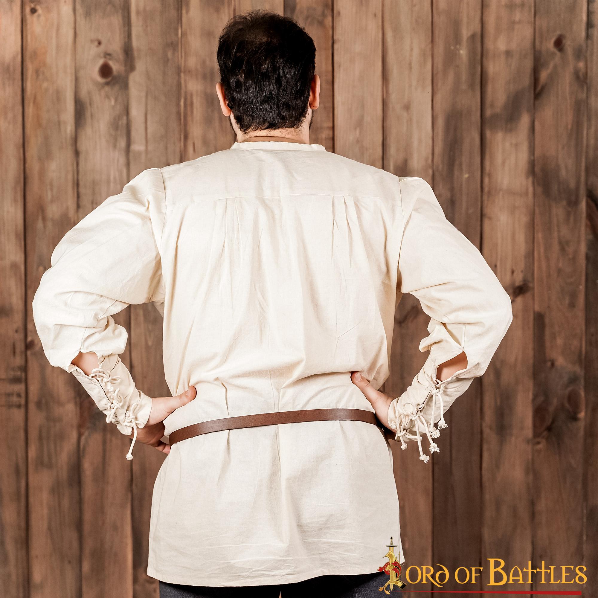 Cinturón vikingo de cuero Birka con hebilla de latón envejecido - imagen 15
