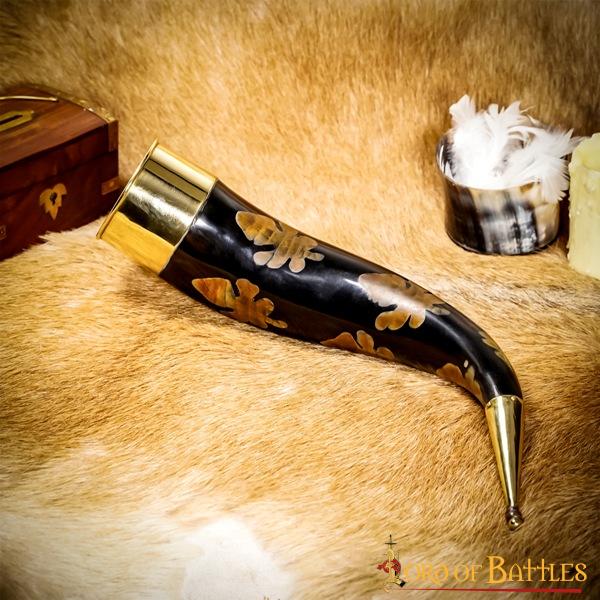Cuerno ceremonial de beber 300–400 ml, cuerno bovino hecho a mano - imagen 6