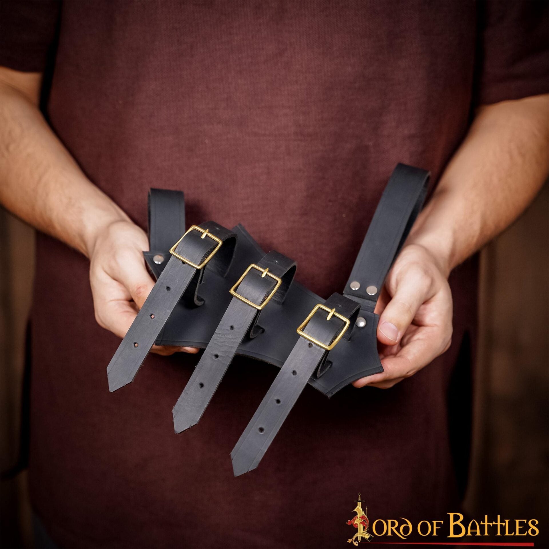 Colgador medieval de cuero para espada y hacha, hecho a mano — 27.9 cm - imagen 11