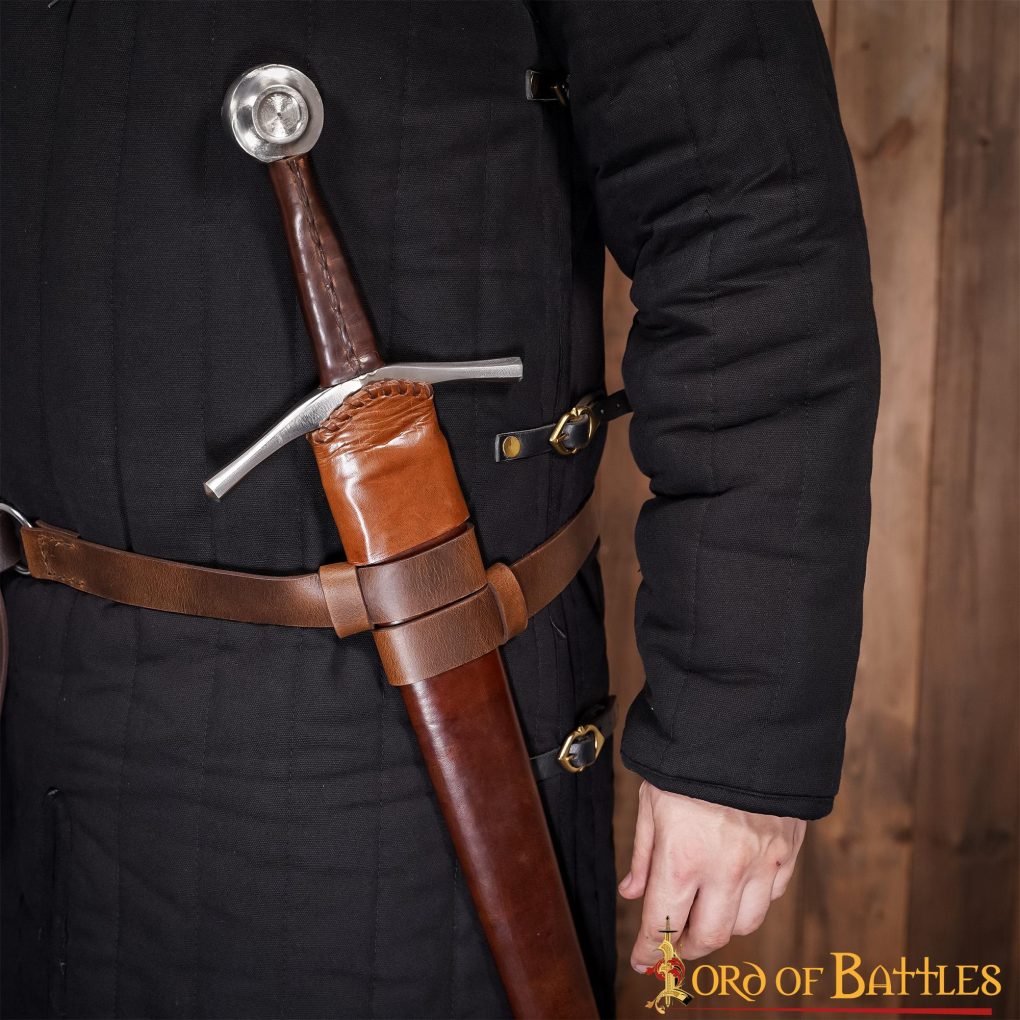 Cinturón de cuero para espada con anilla de acero - imagen 9