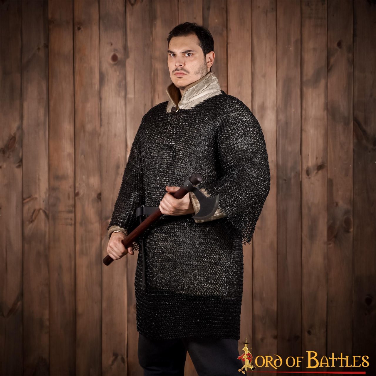Haubergeon de malla, mangas medias, anillas 9 mm remachadas - 18 gauge - imagen 10