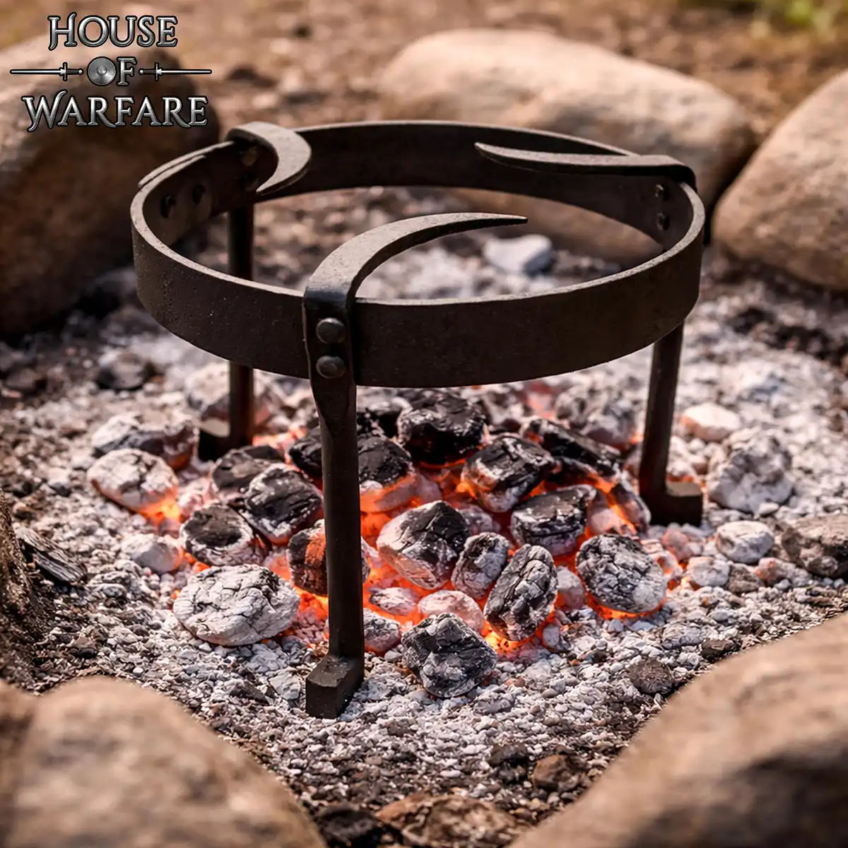 Trípode de cocina medieval forjado a mano - imagen 2