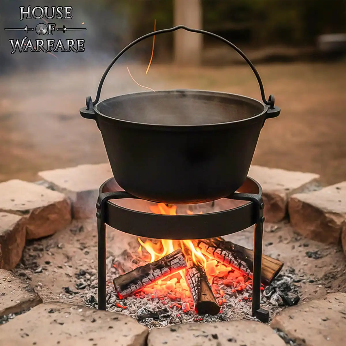 Trípode de cocina medieval forjado a mano - imagen 6