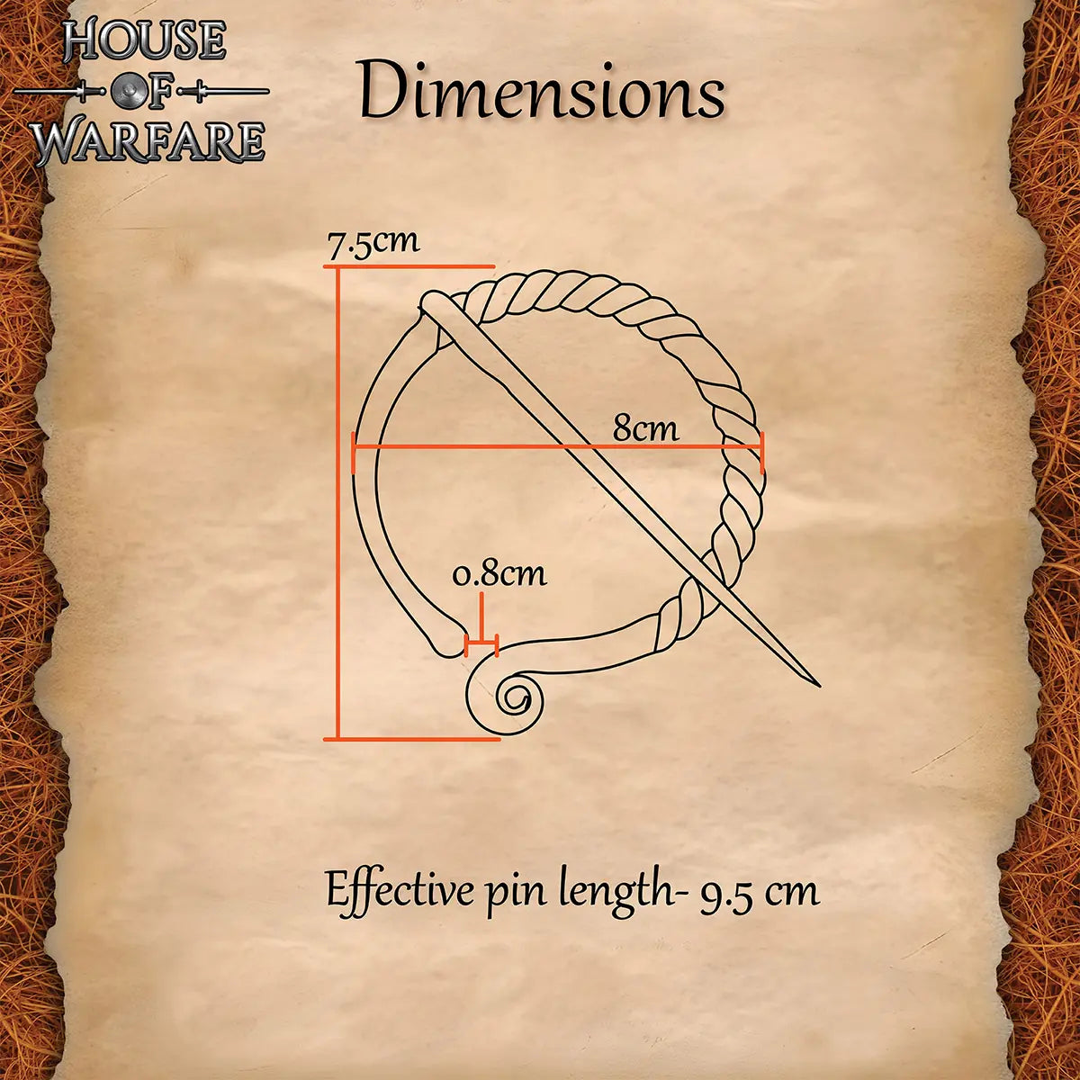 Fíbula pennanular forjada a mano — broche para capa medieval - imagen 9