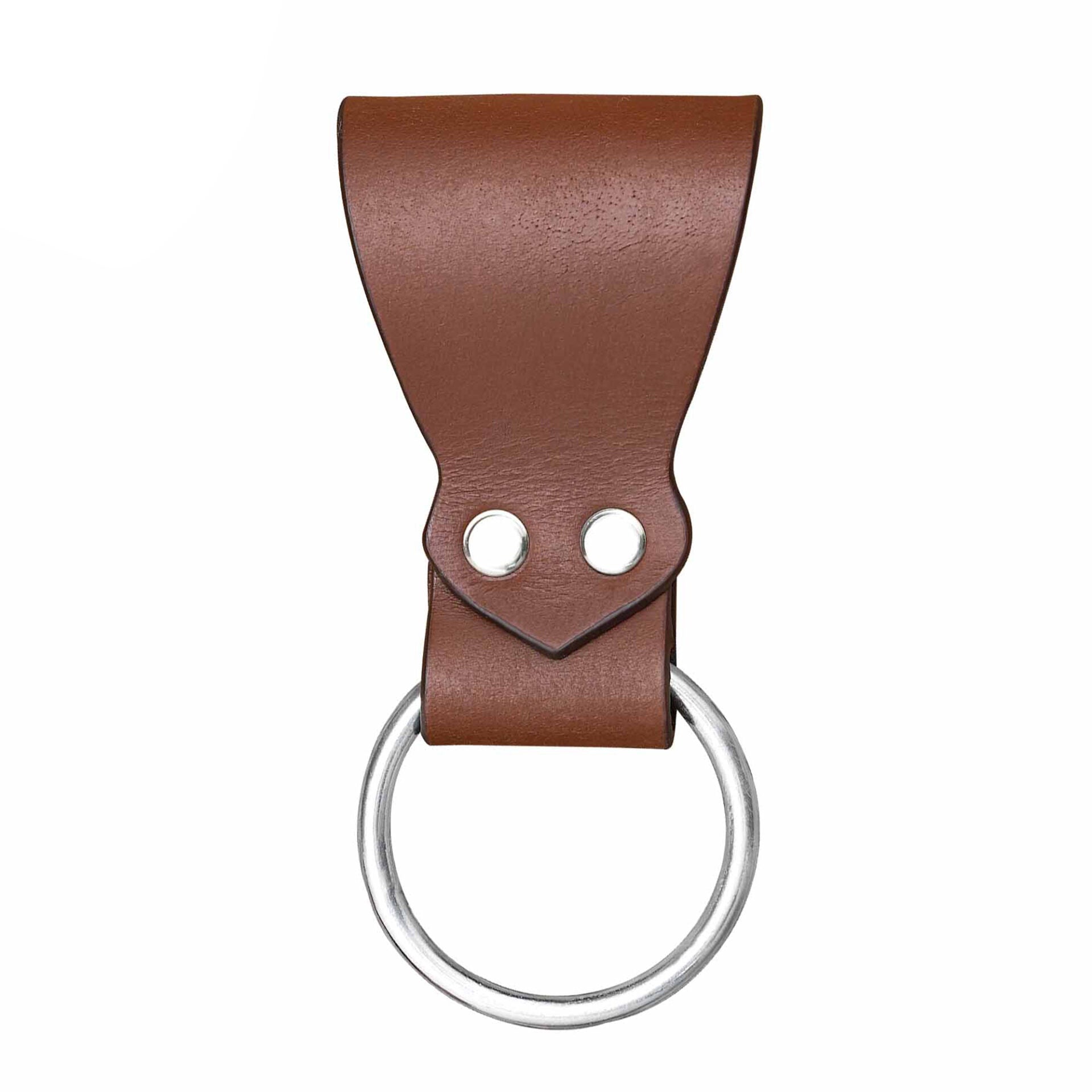 Imagen única de: Rana Medieval de Cuero para Hacha con Anilla de Acero - Cinturón Marrón para Hachas y Herramientas