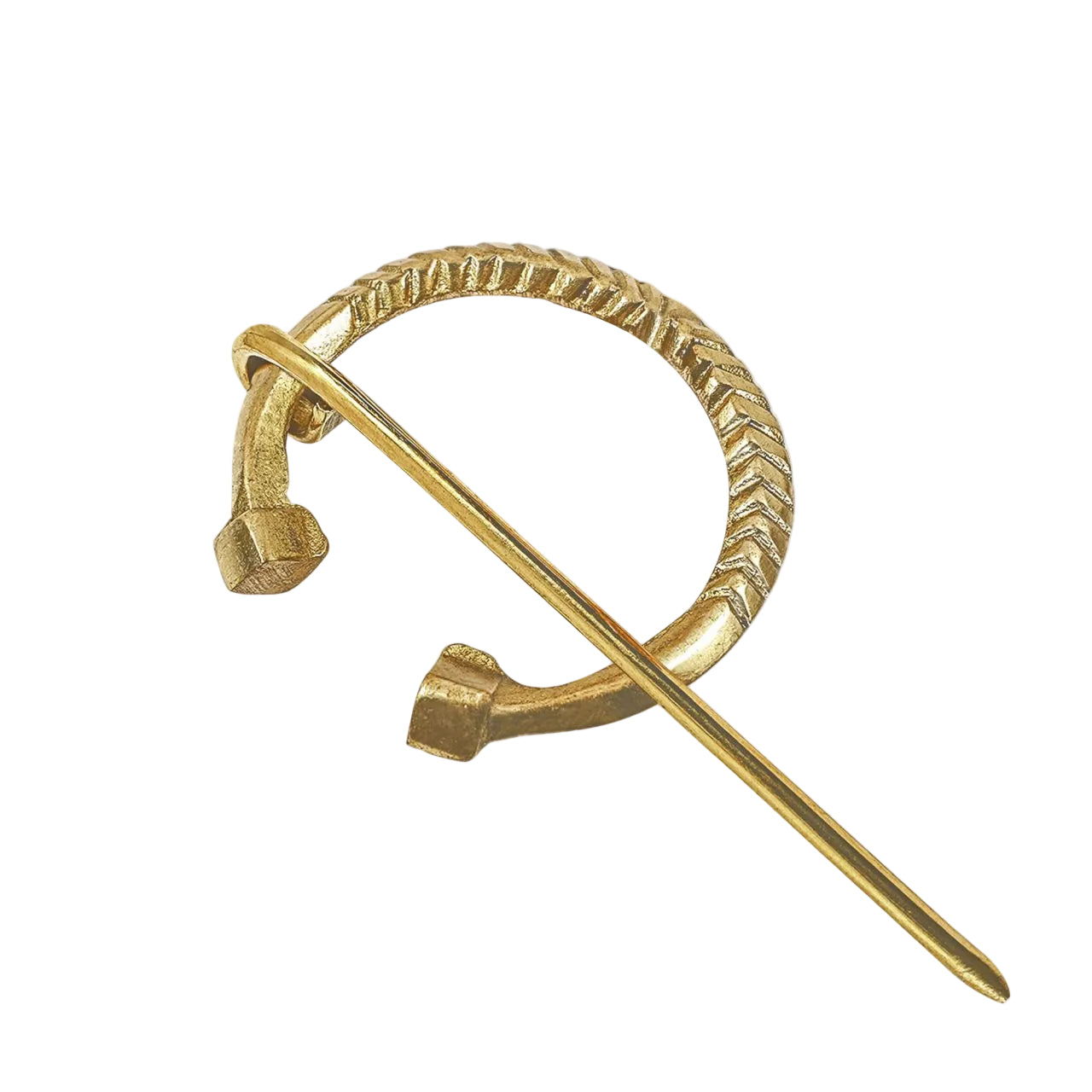 Imagen única de: Fíbula Penannular Medieval de Latón - Alfiler Pequeño de Capa para Broche de Traje Histórico y Vikingo