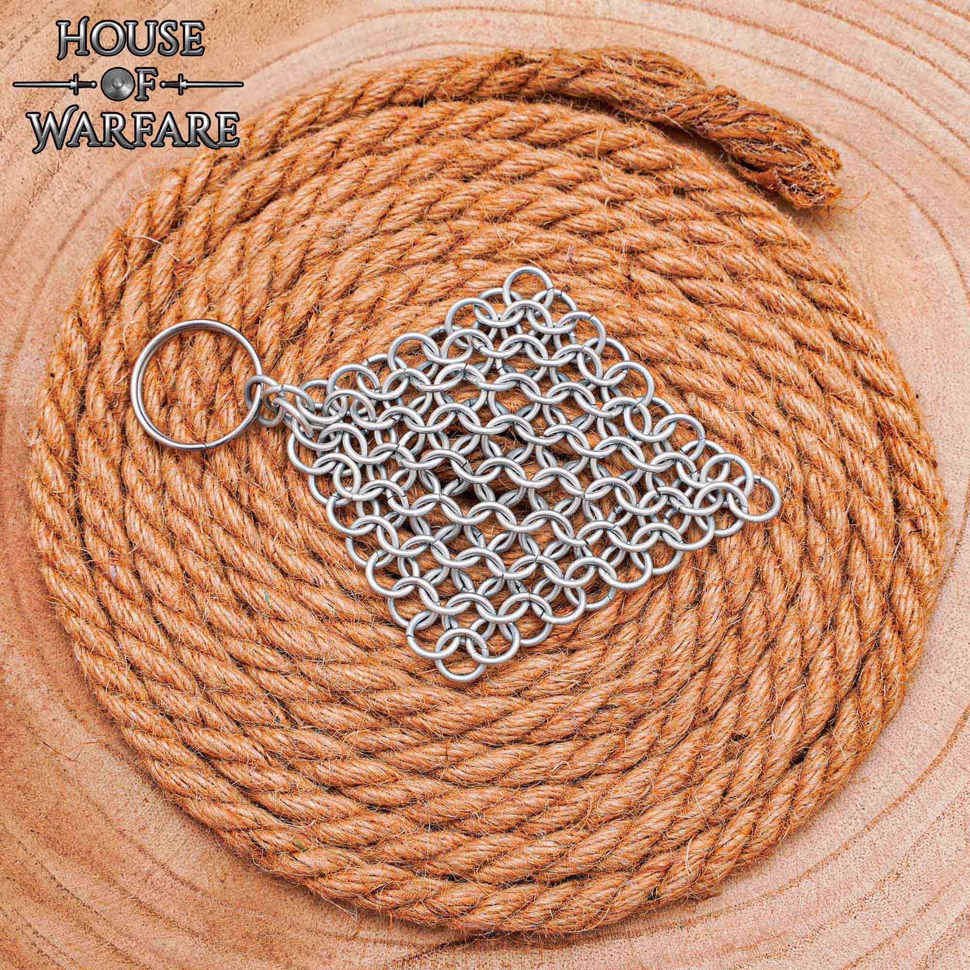 Llavero de Cota de Malla de Acero Medieval - Butted 8 Mm 16 Gauge Rings For Larp & Gifts - Imagen 6