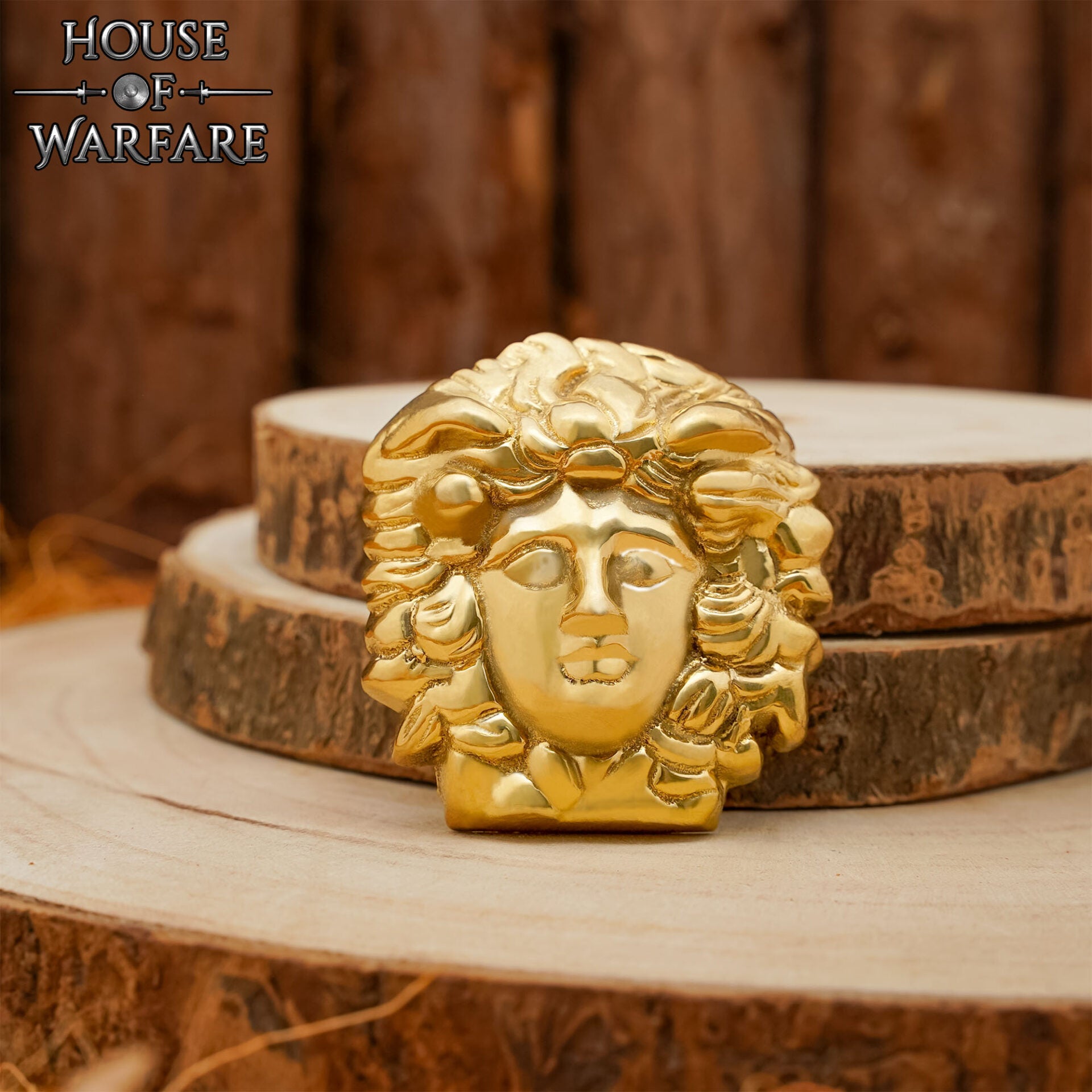 Imagen única de: Adorno de Medusa de Latón - Decoración de Armadura