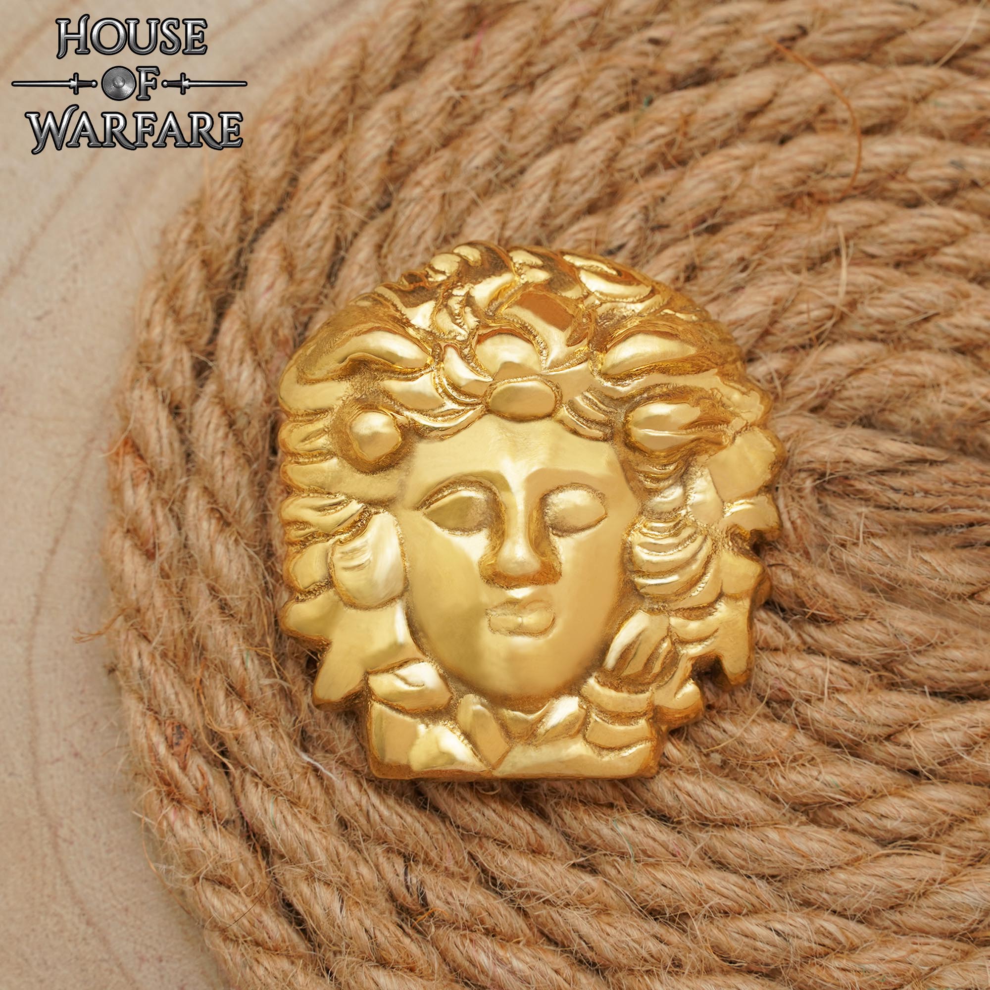 Imagen única de: Adorno de Medusa de Latón - Decoración de Armadura