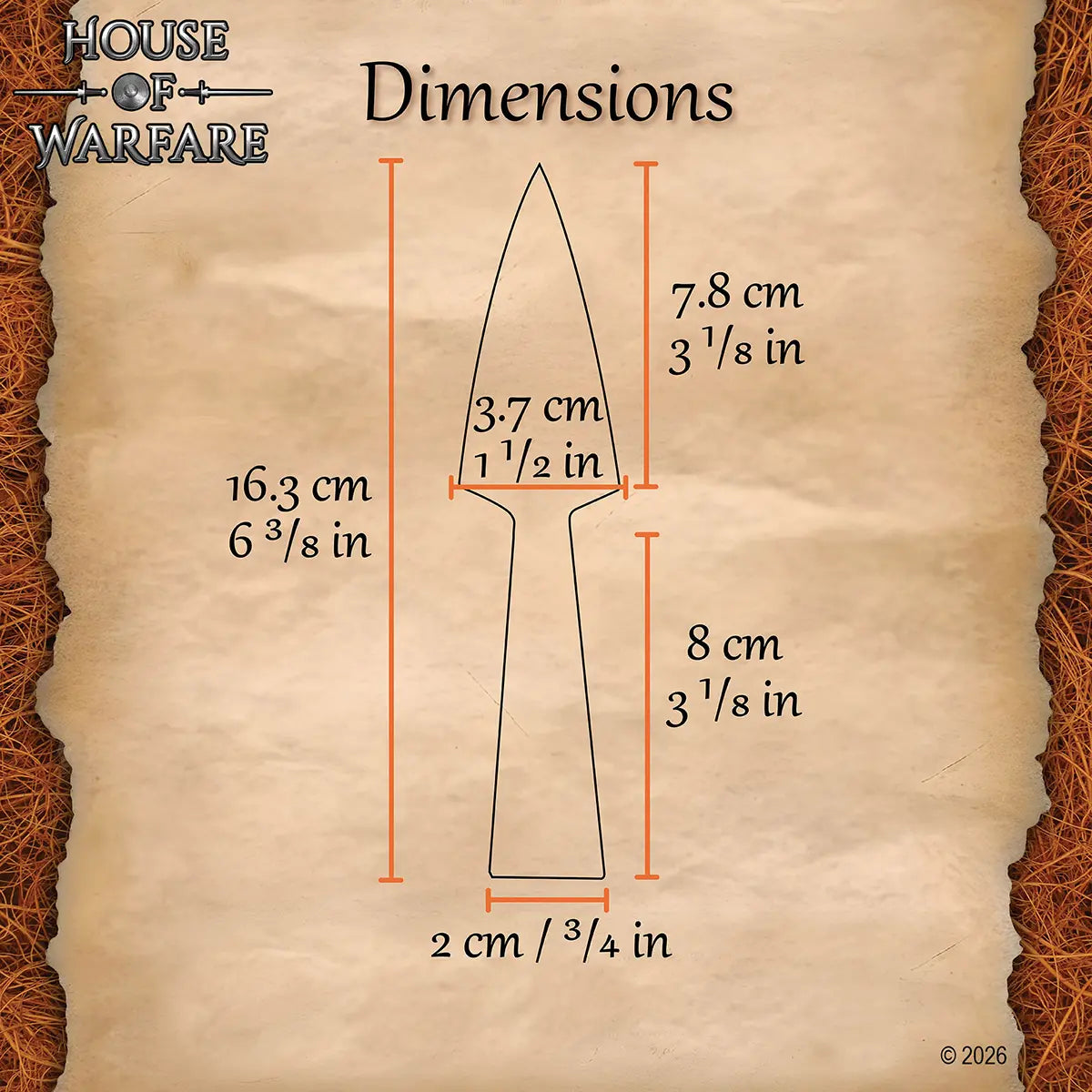 Punta de lanza medieval forjada a mano, pequeña - imagen 3