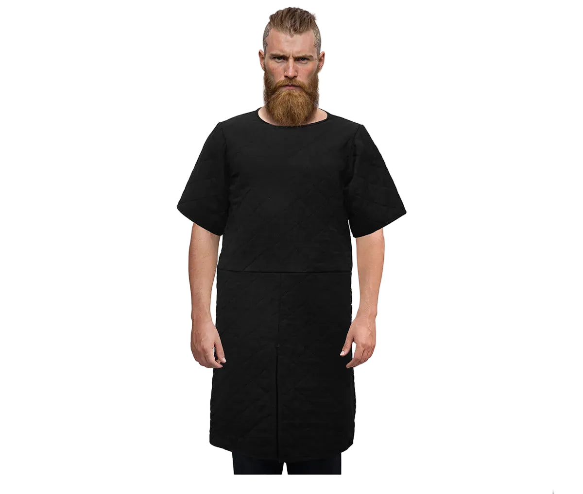 Gambeson medieval acolchado de doble capa, manga corta