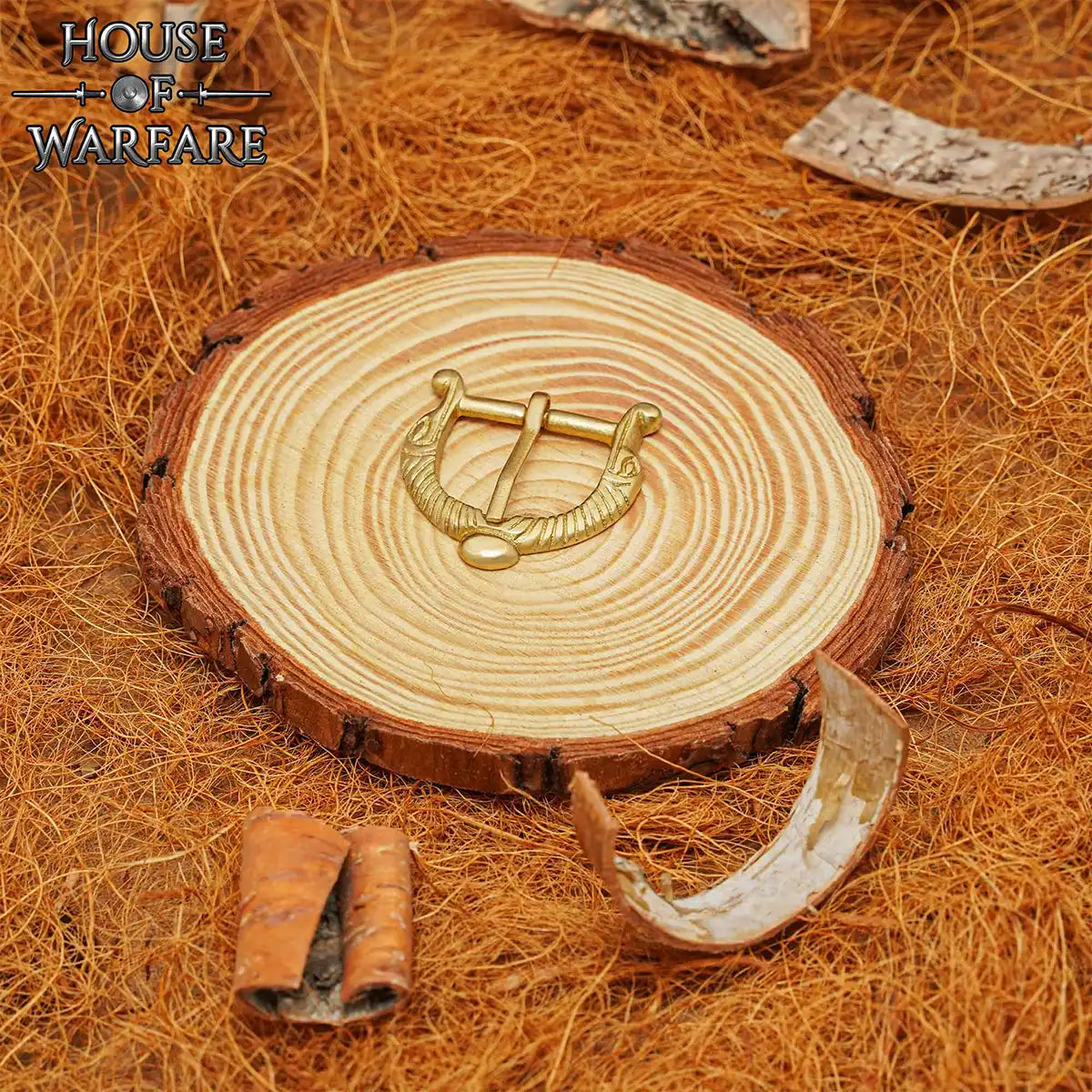 Hebilla vikinga de latón macizo - imagen 4