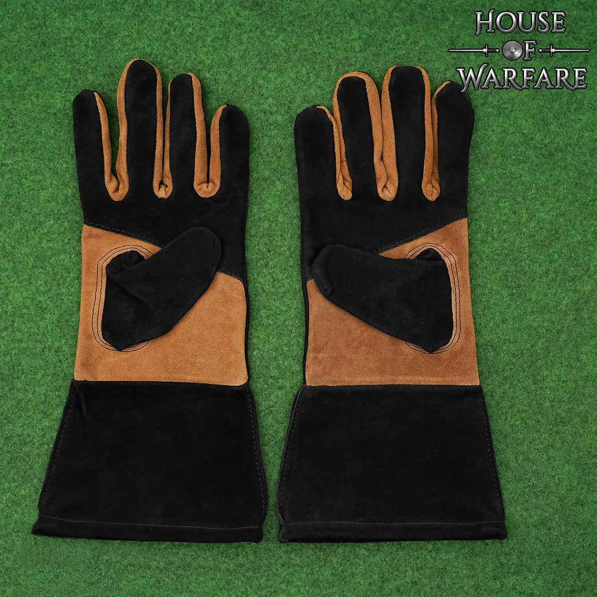 Guantes medievales de cuero y ante bicolor - imagen 3