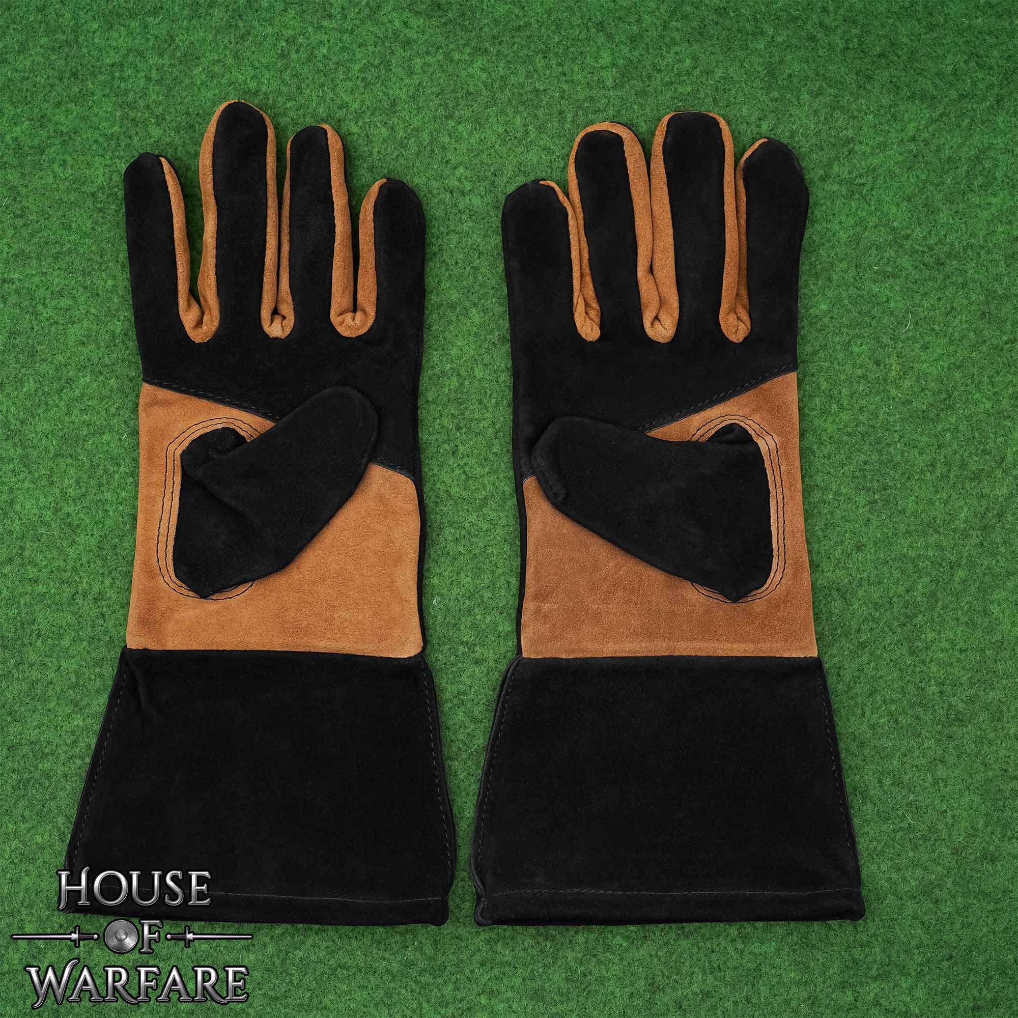 Guantes medievales de cuero y ante bicolor - imagen 11