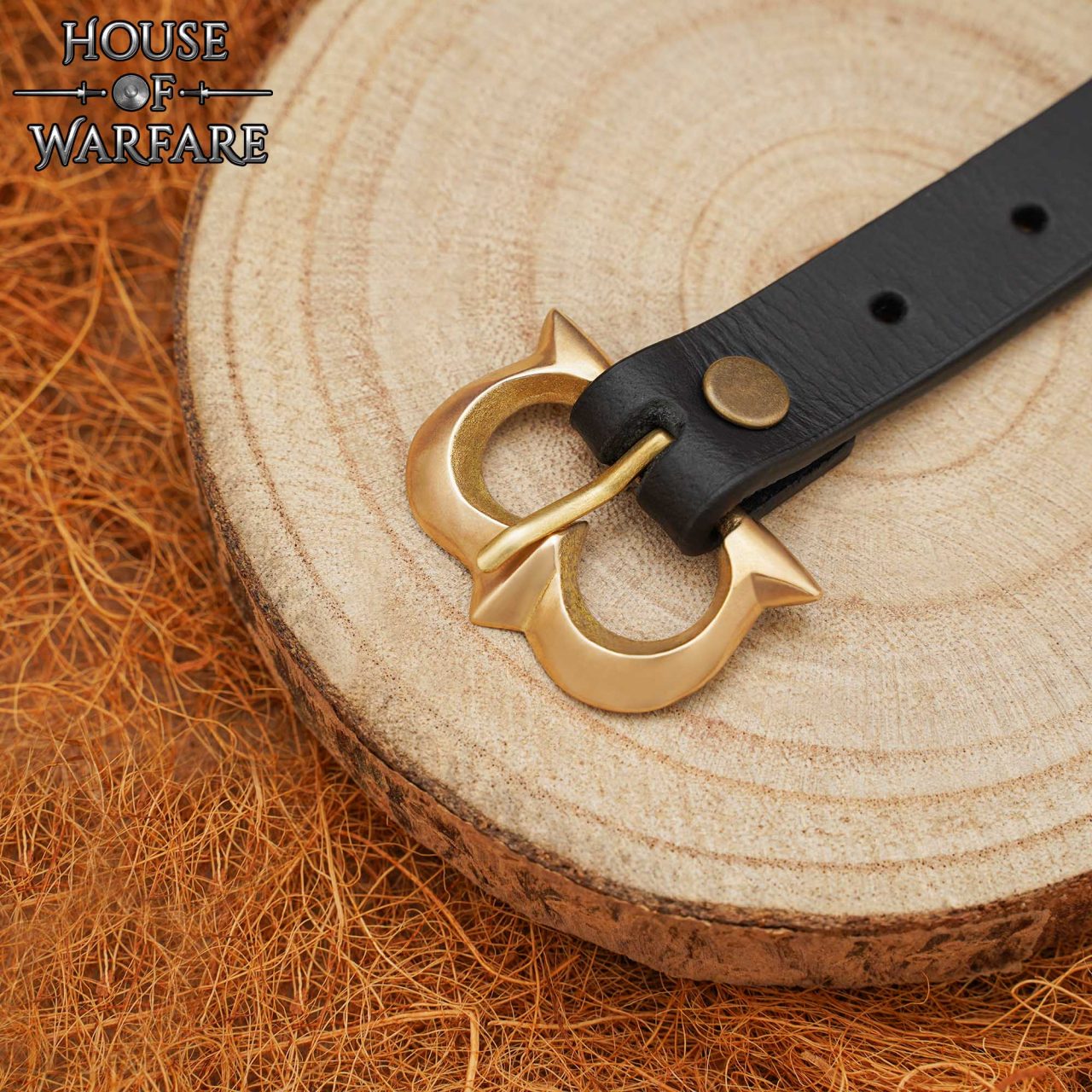 Hebilla medieval de latón macizo para cinturones y correas - imagen 2