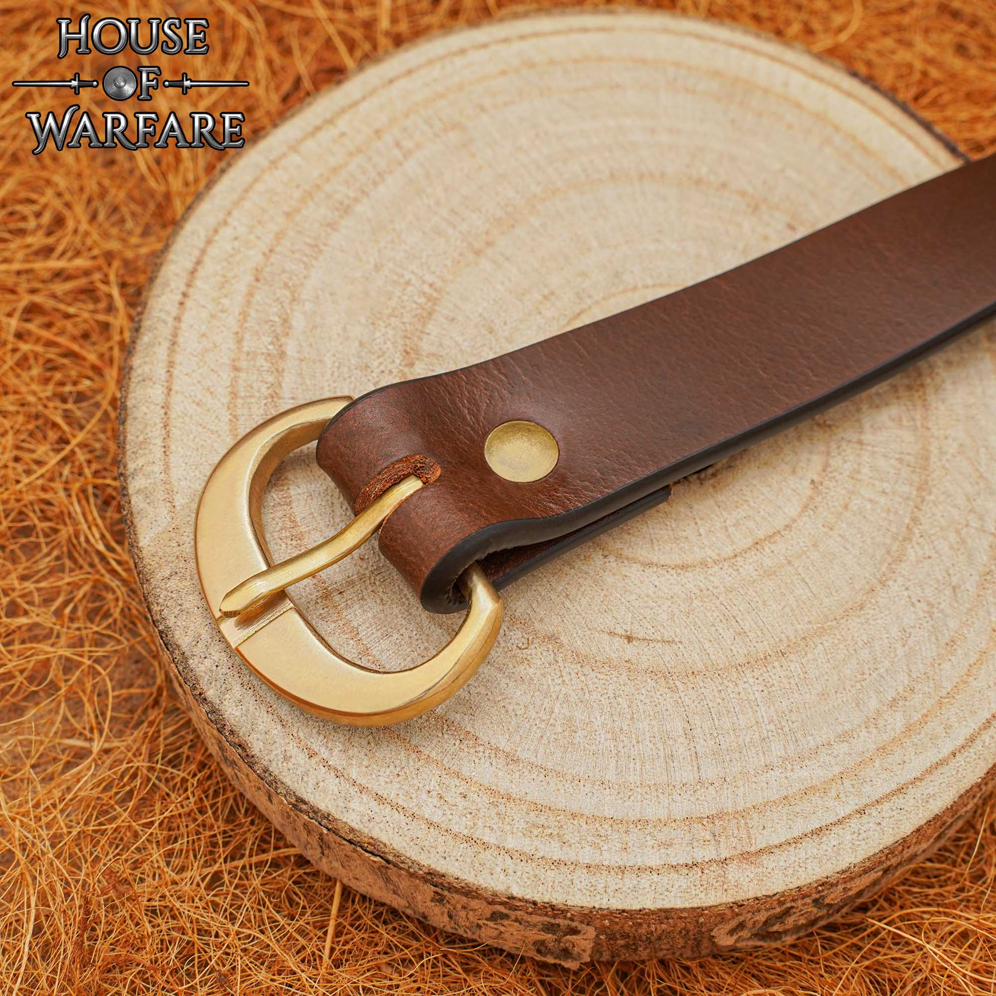 Hebilla pequeña medieval de latón macizo para correas de armadura - imagen 3