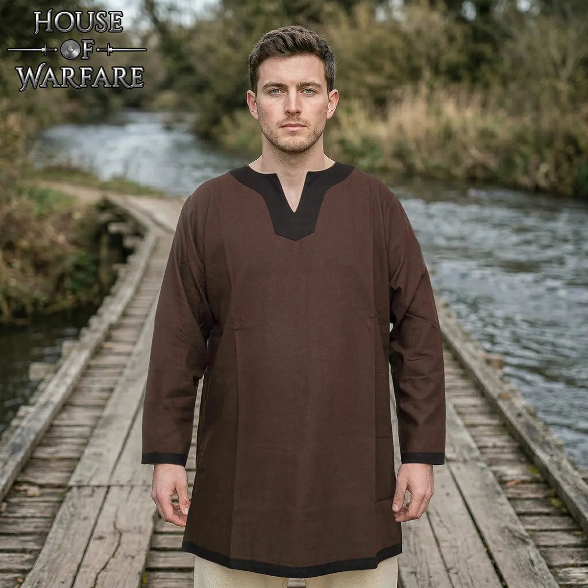 Túnica Medieval Vikinga de Algodón con Ribete - imagen 2