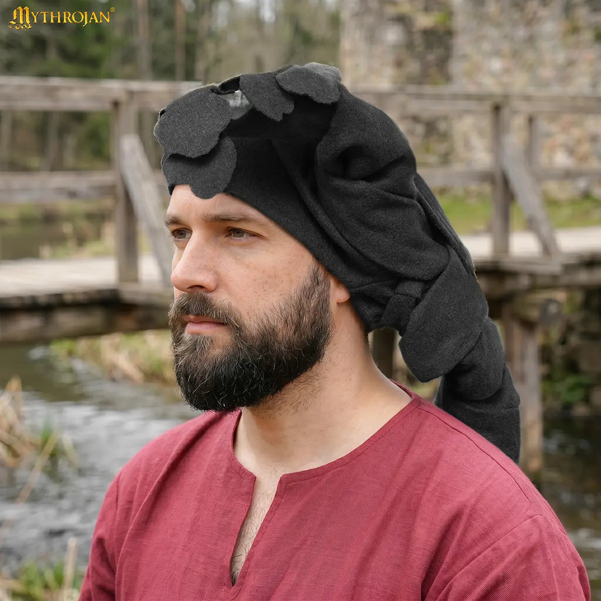 Capucha liripipe de lana - tardomedieval - imagen 18