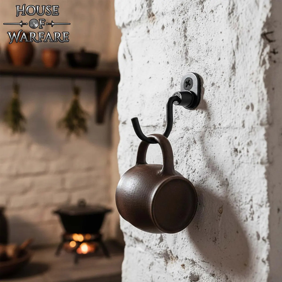 Imagen única de: Gancho de pared de hierro forjado a mano - Negro