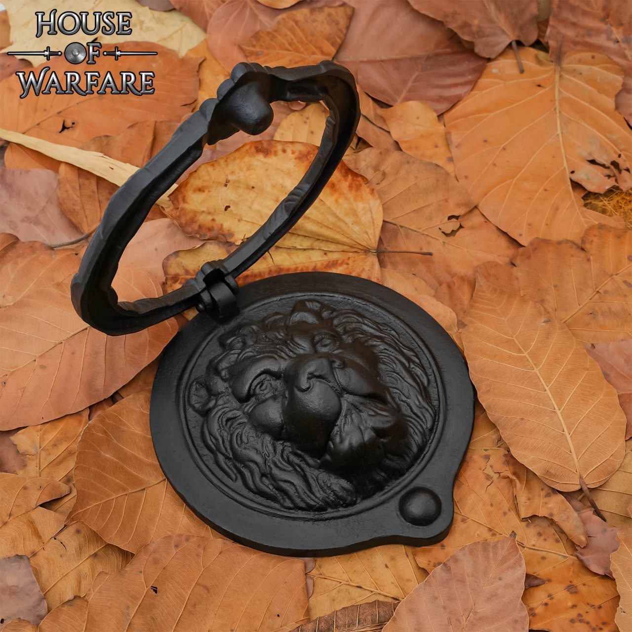 Imagen única de: Llamador de puerta rostro de león en hierro fundido macizo — grande