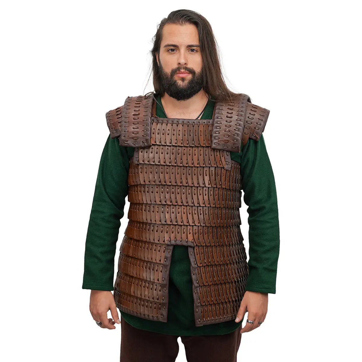 Coraza Lamelar Varega/vikinga de Cuero con Hombreras