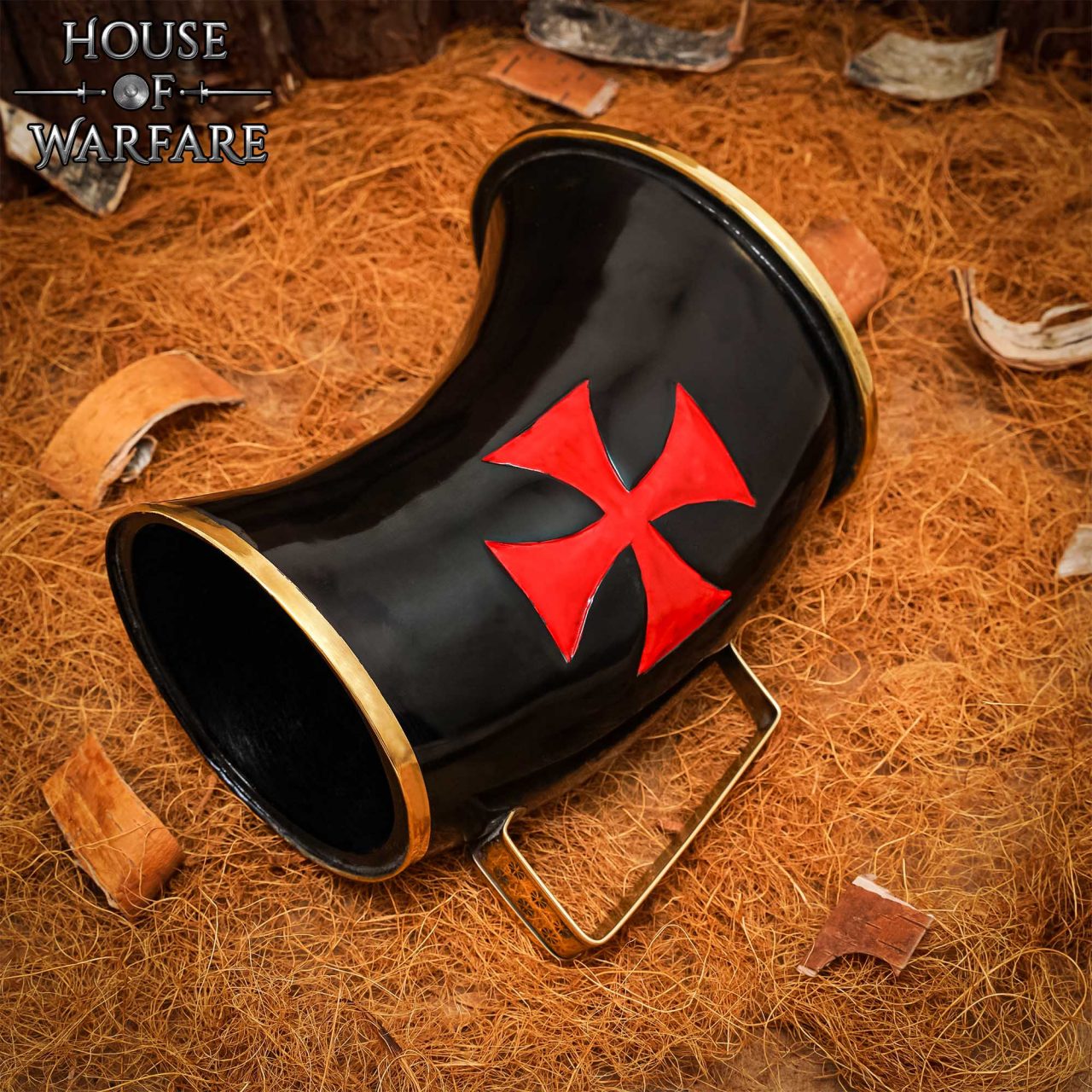 Jarra de cuerno medieval grande - Caballero Templario - imagen 2
