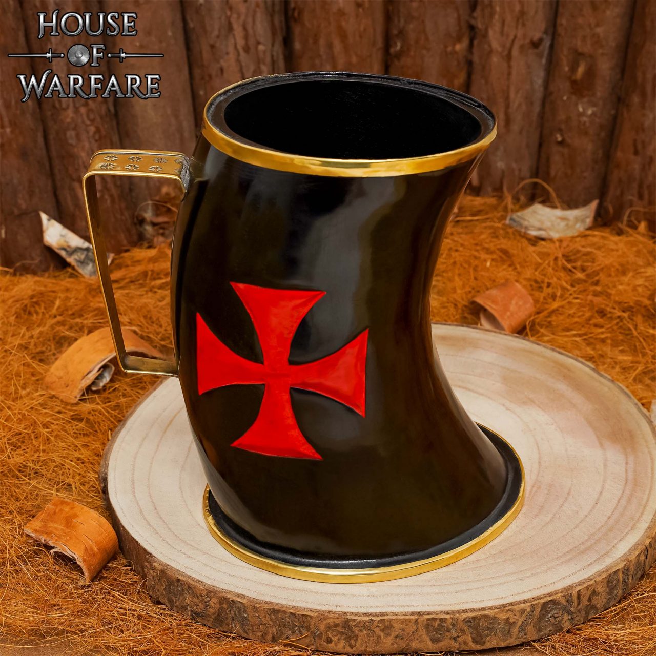 Jarra de cuerno medieval grande - Caballero Templario
