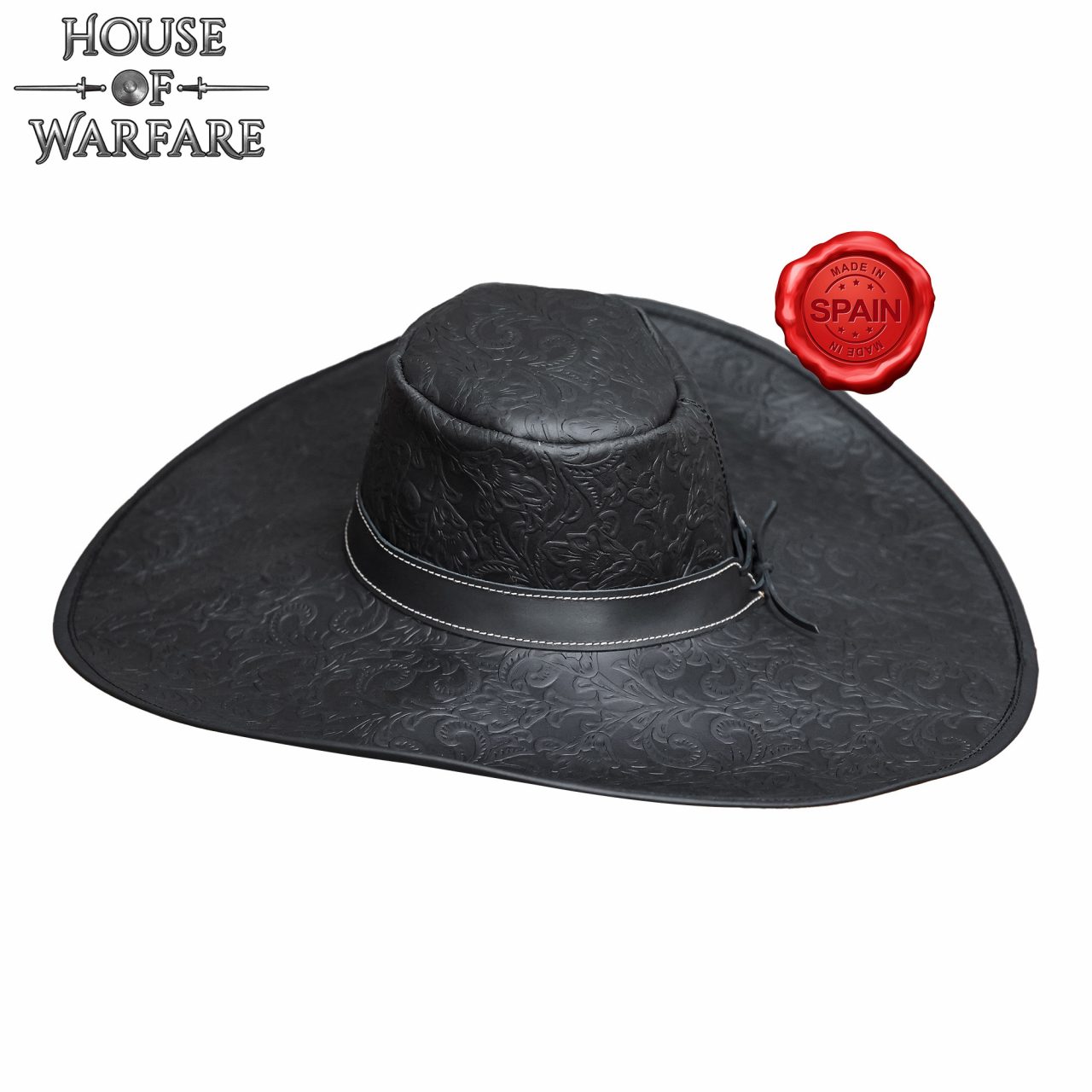 Sombrero Alatriste de cuero — Ala ancha para LARP, teatro y recreación - imagen 18