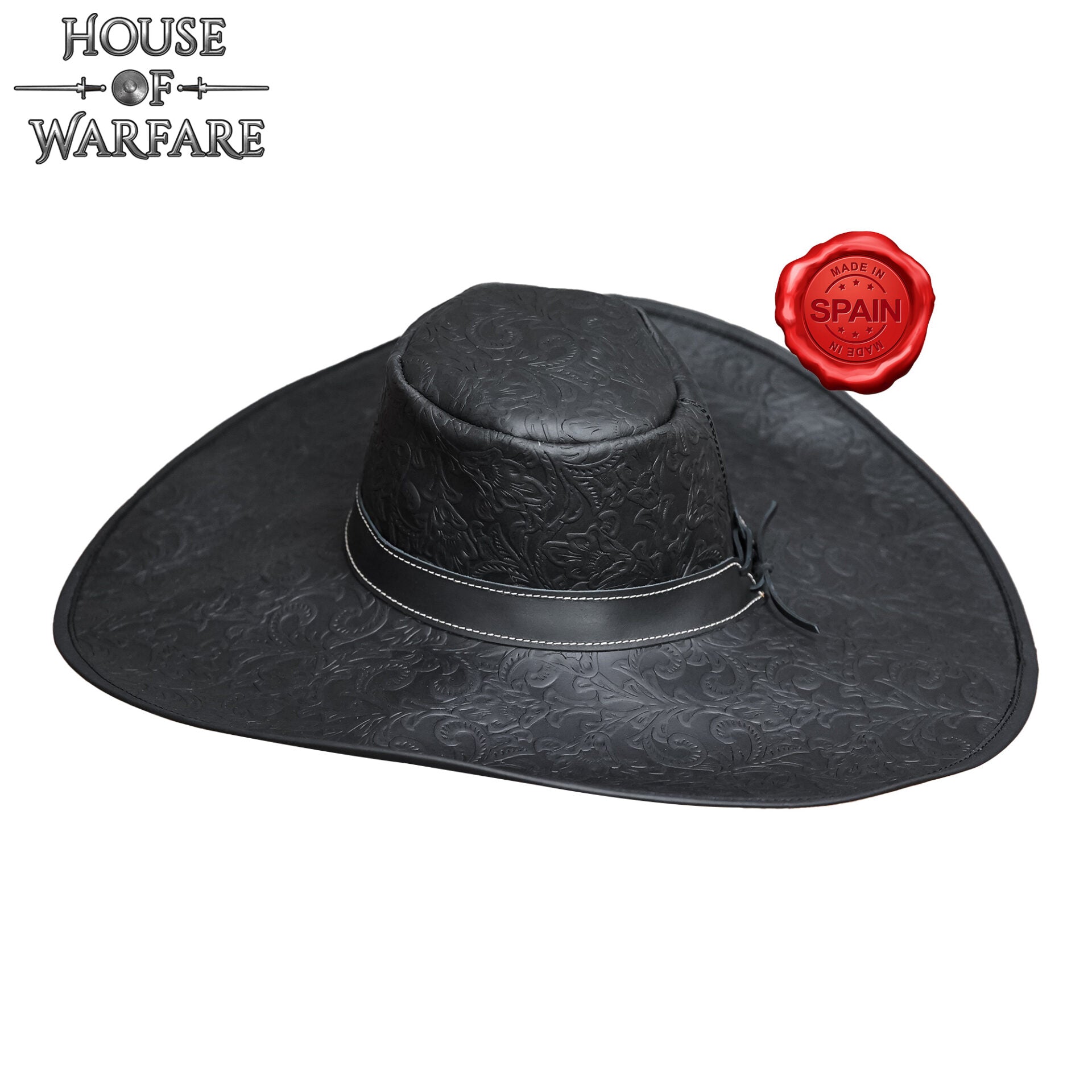 Sombrero Alatriste de cuero — Ala ancha para LARP, teatro y recreación - imagen 10