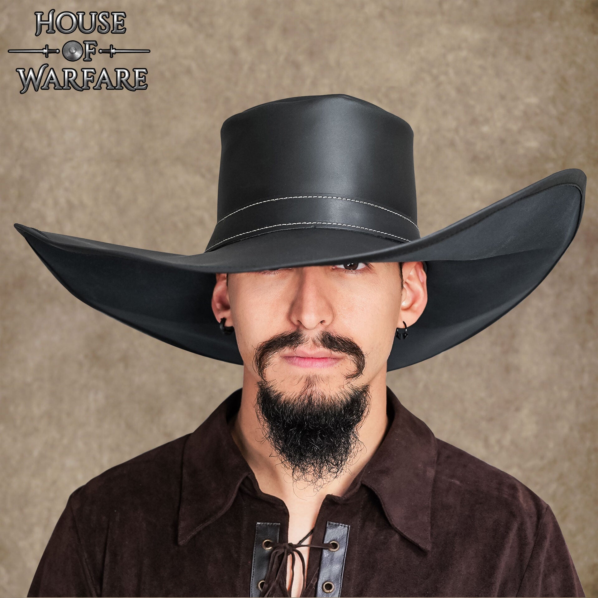 Sombrero Alatriste de cuero — Ala ancha para LARP, teatro y recreación - imagen 4