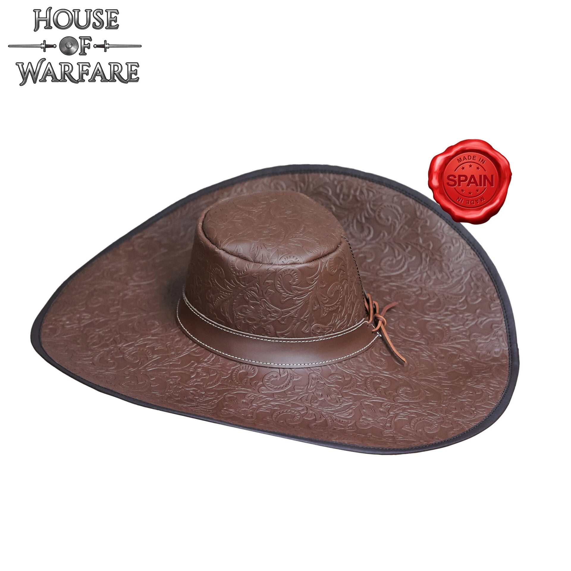 Sombrero Alatriste de cuero — Ala ancha para LARP, teatro y recreación - imagen 13