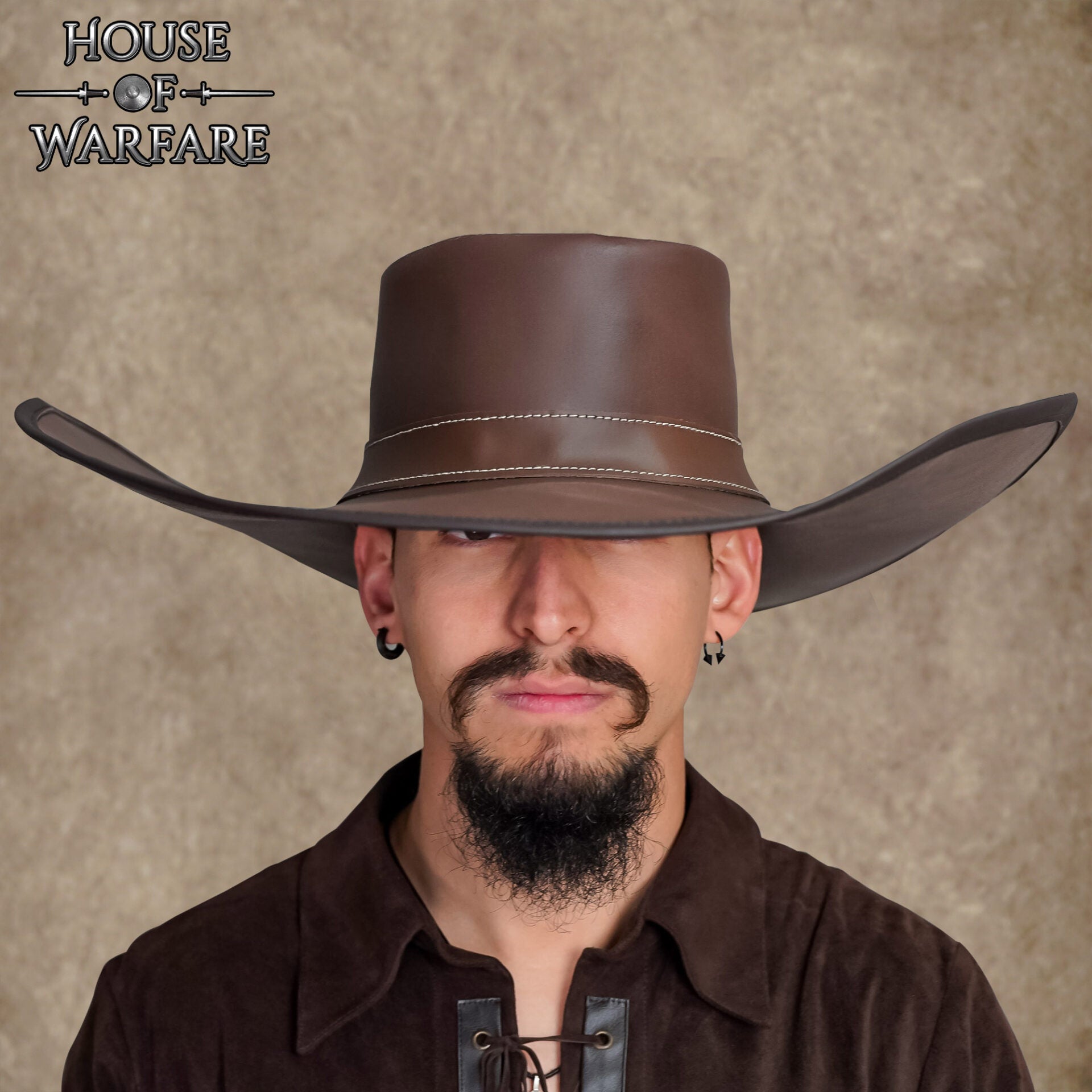 Sombrero Alatriste de cuero — Ala ancha para LARP, teatro y recreación - imagen 12