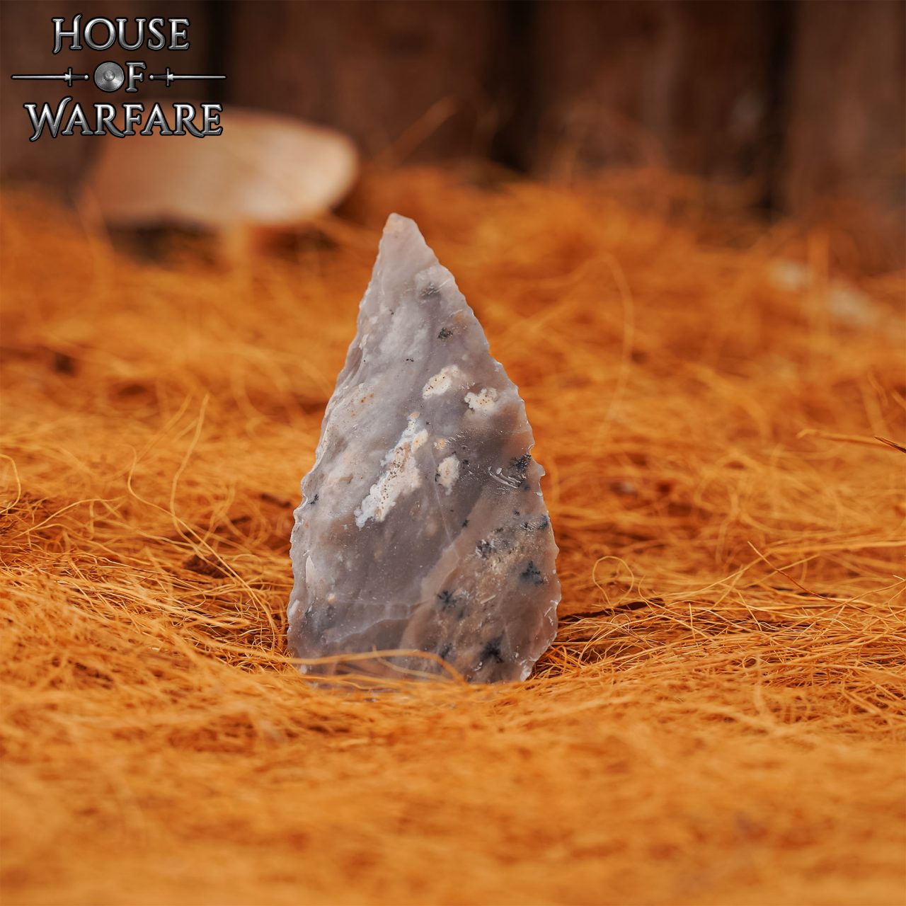 Punta de flecha foliar de pedernal, 7.6 cm - marrón oscuro - imagen 12