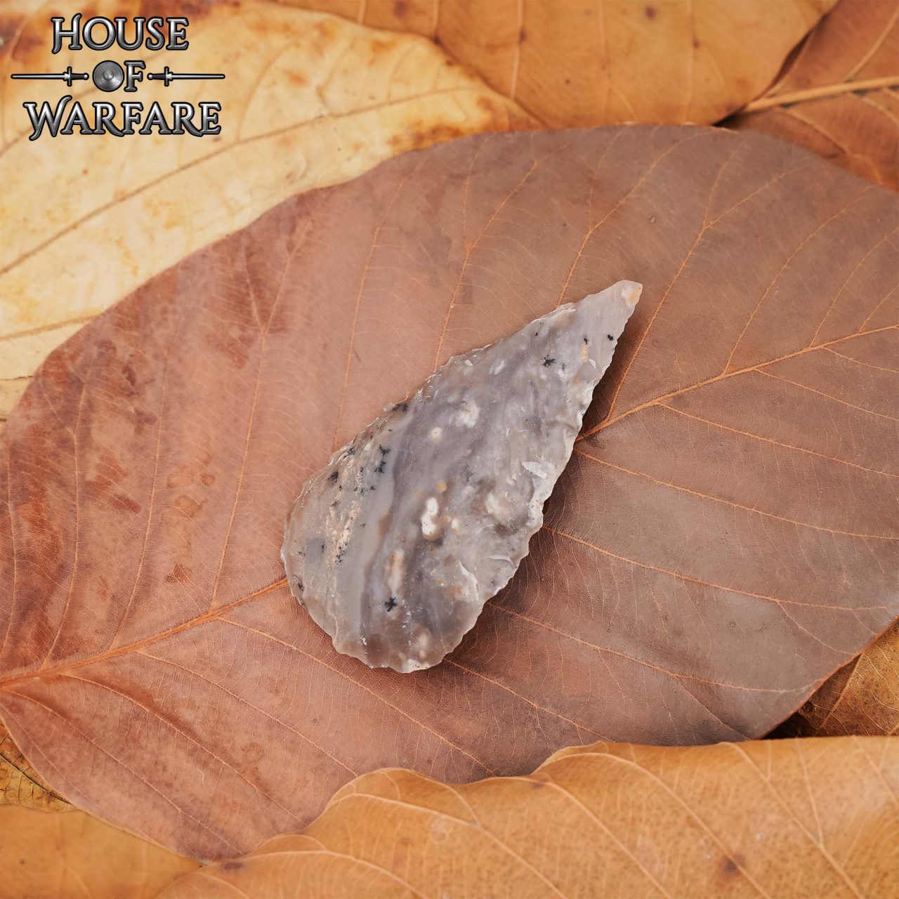 Punta de flecha foliar de pedernal, 7.6 cm - marrón oscuro - imagen 13