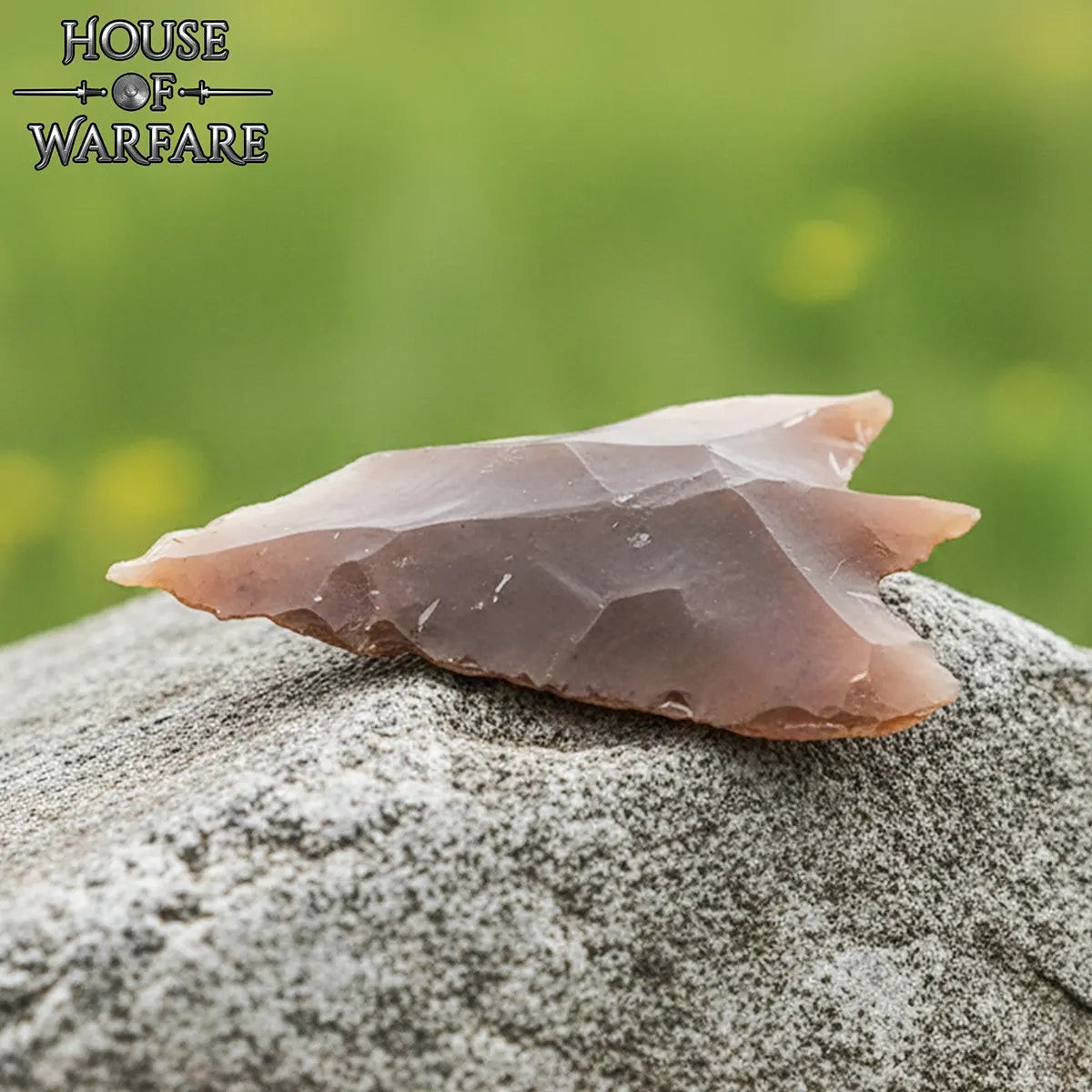 Punta de flecha histórica de pedernal con tallo, 4 cm (marrón) - imagen 6