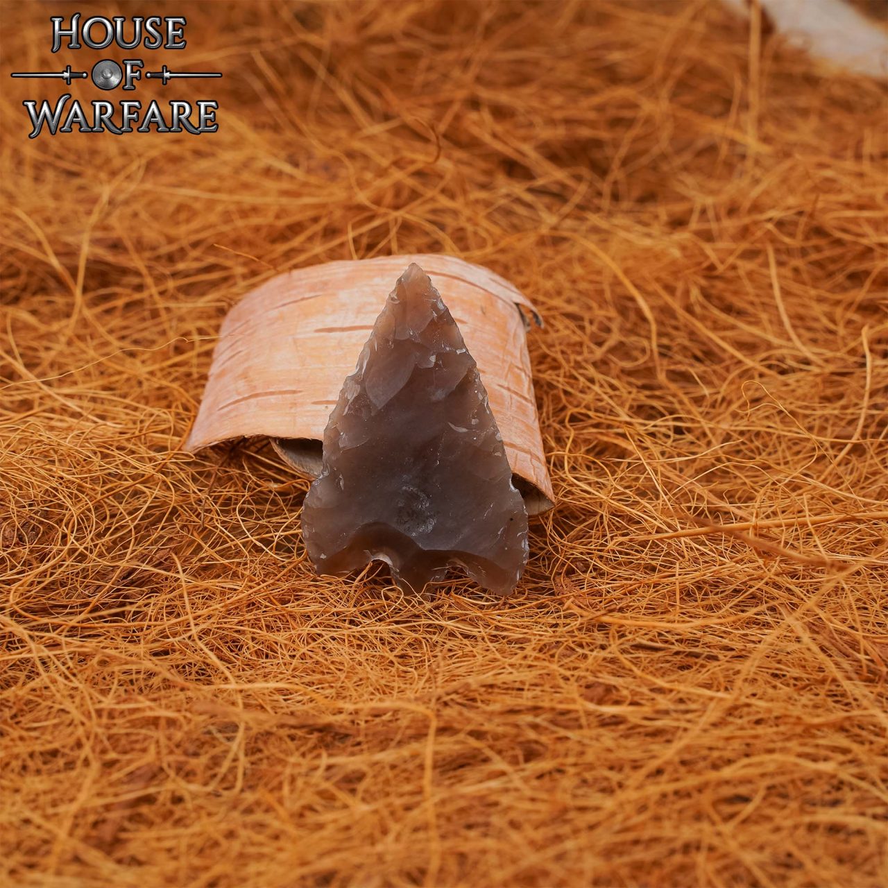 Punta de flecha histórica de pedernal con tallo, 4 cm (marrón) - imagen 13
