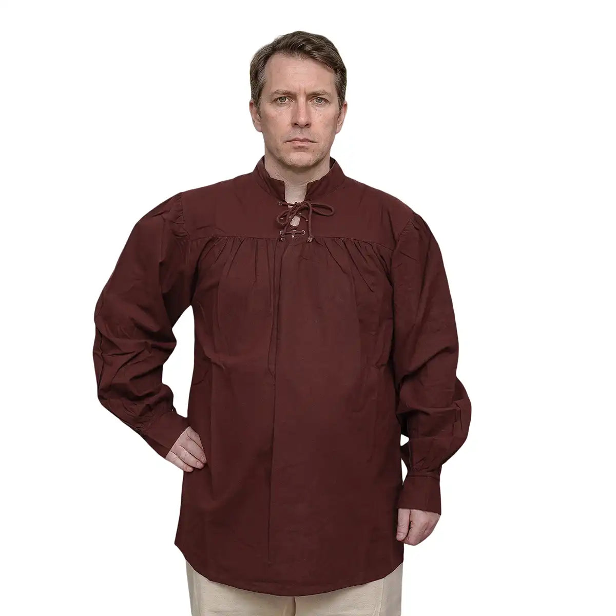 Camisa pirata de fantasía medieval - Marrón - L