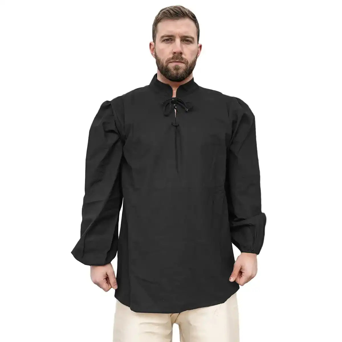 Camisa de algodón estilo medieval