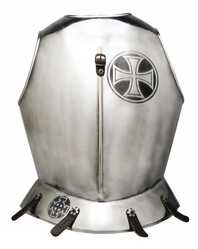 Coraza Medieval de Acero con Cruz Templaria