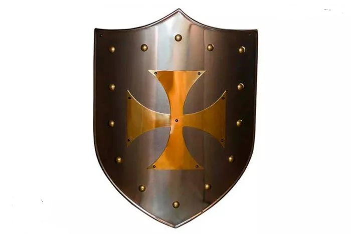 Escudo Artesanal de la Cruz Templaria Roja