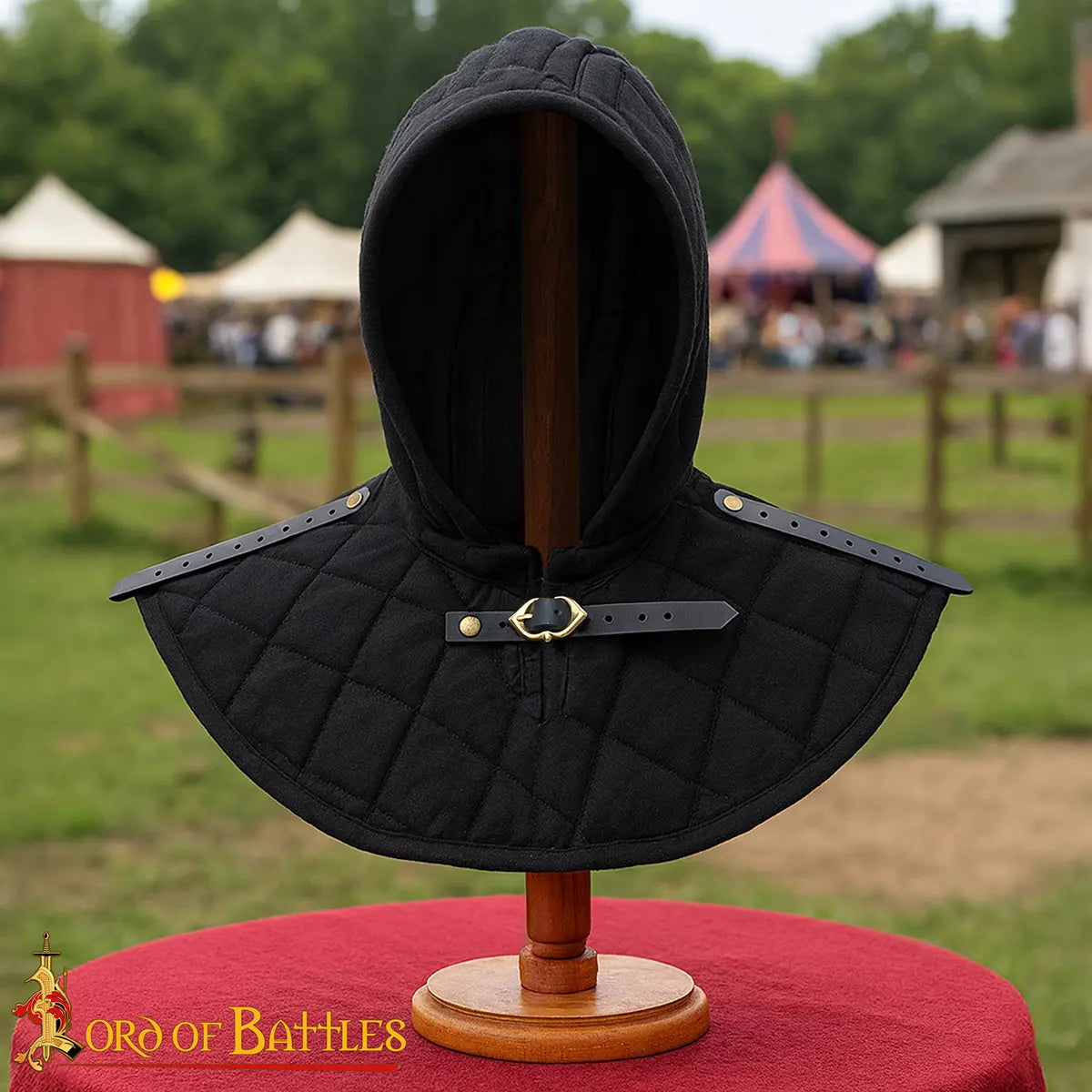 Capucha acolchada medieval de 3 capas con cuello - imagen 12