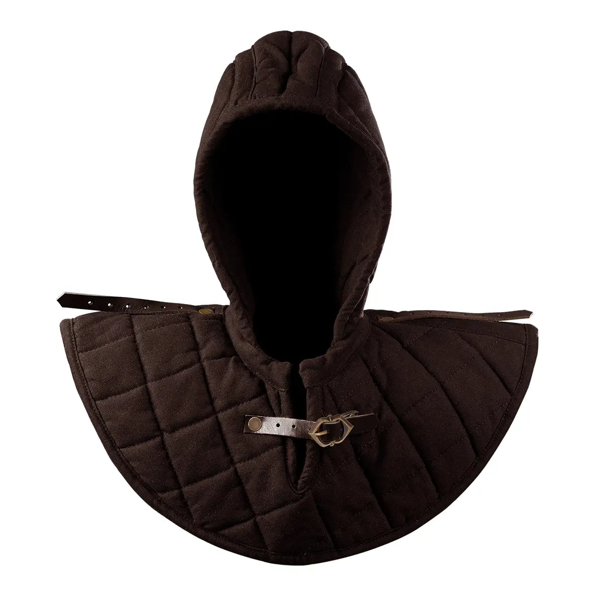 Imagen única de: Capucha medieval acolchada de 3 capas con cuello - Con Defecto