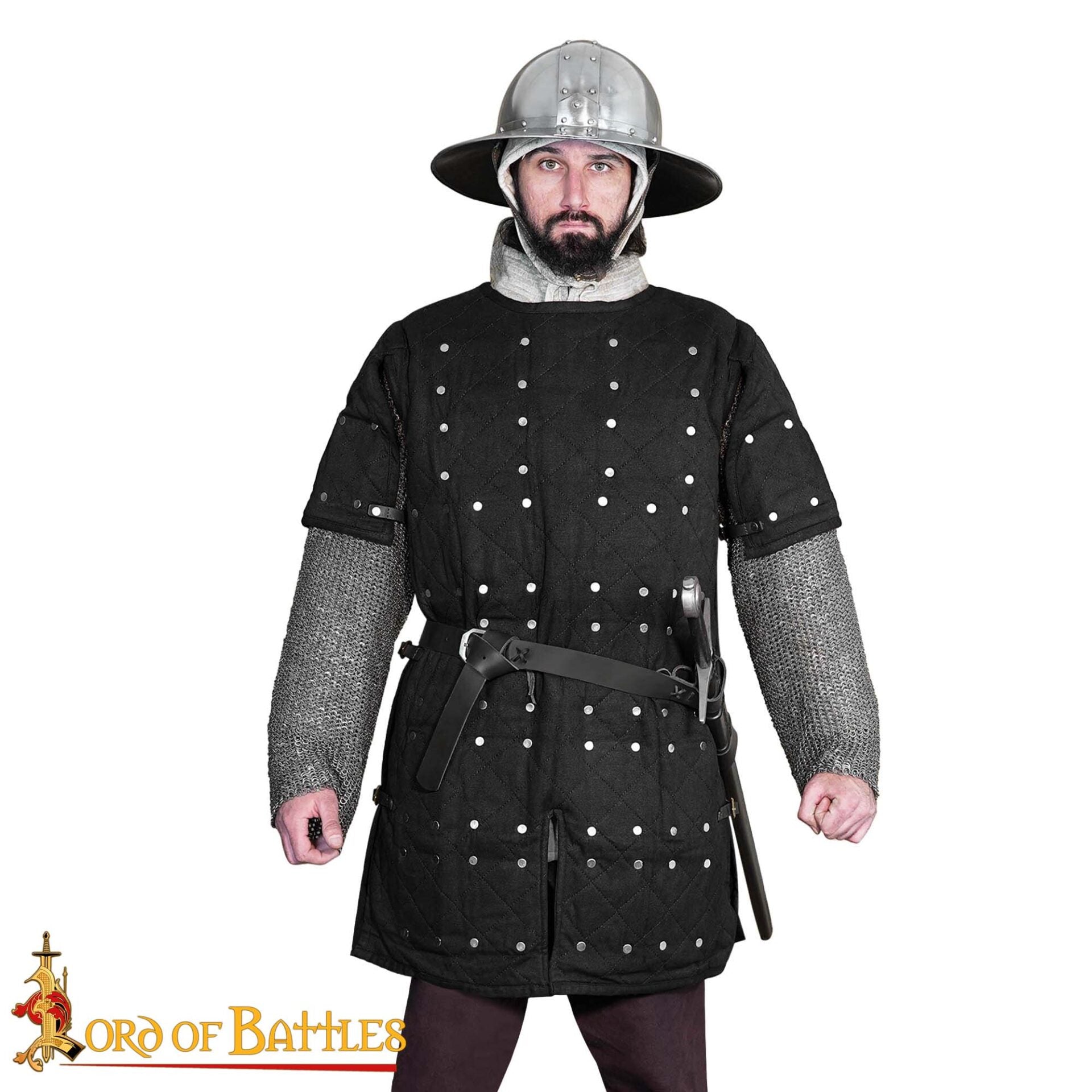 Brigandina medieval con placas de acero remachadas y cuerpo de algodón - imagen 11