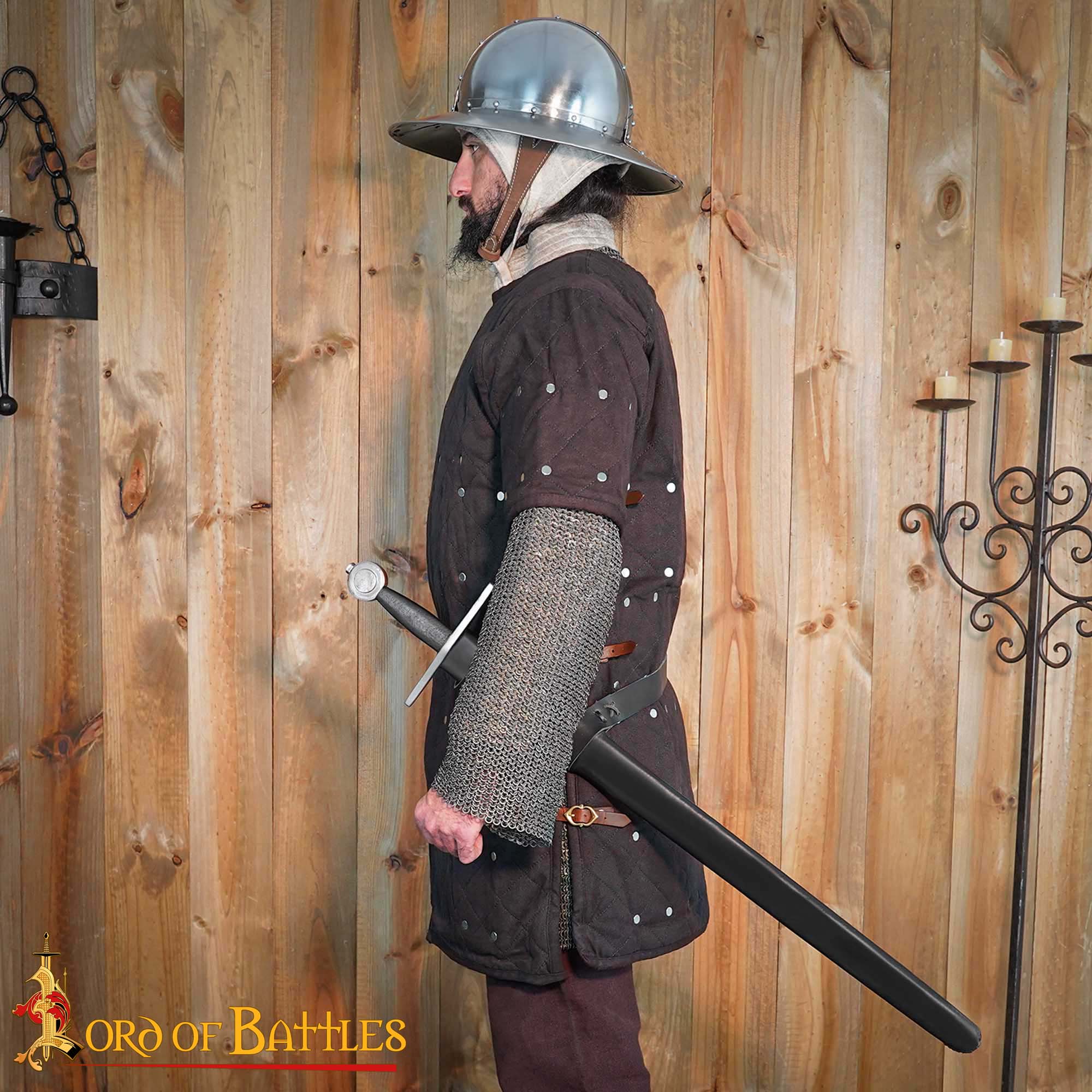 Brigandina medieval con placas de acero remachadas y cuerpo de algodón - imagen 15