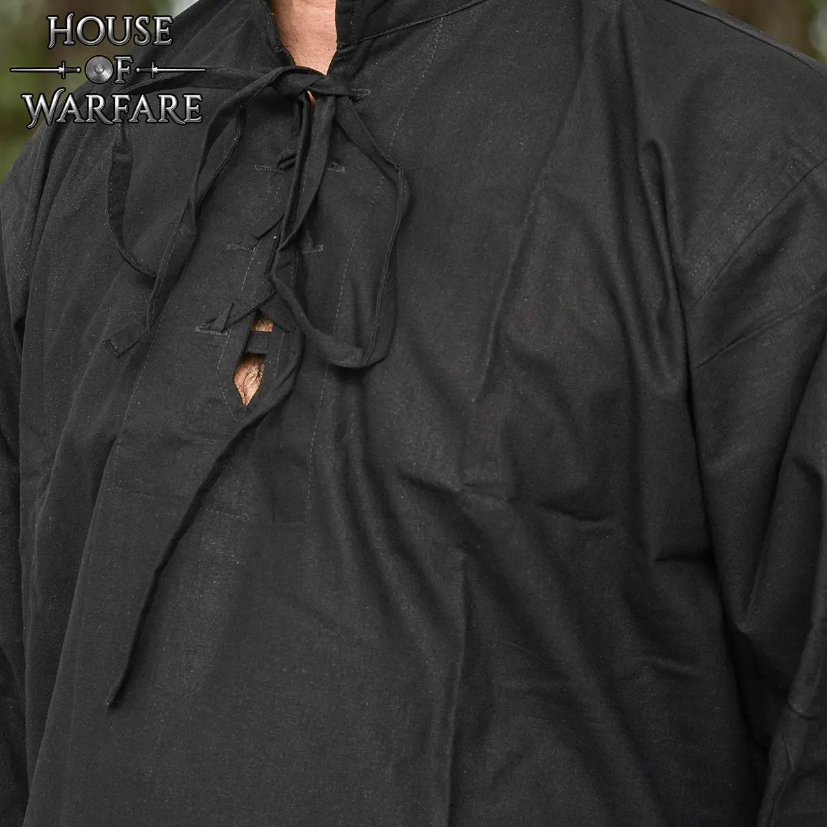 Camisa pirata medieval de algodón para hombre con cordones - imagen 7